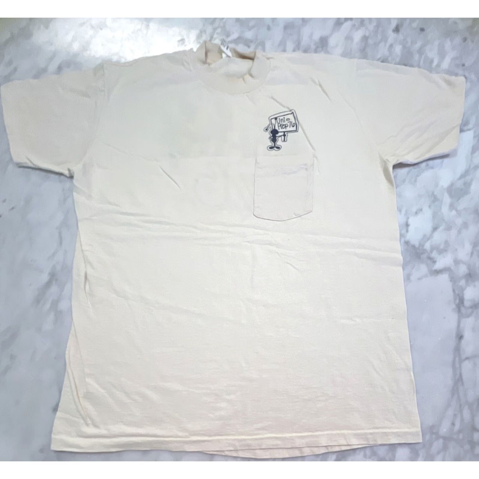 X-LARGE Vintage Stedman T Shirt Men’s X-Large Short Sleeves 1976 Single stitch Beige Size US XL / EU 56 / 4 - 3 Thumbnail