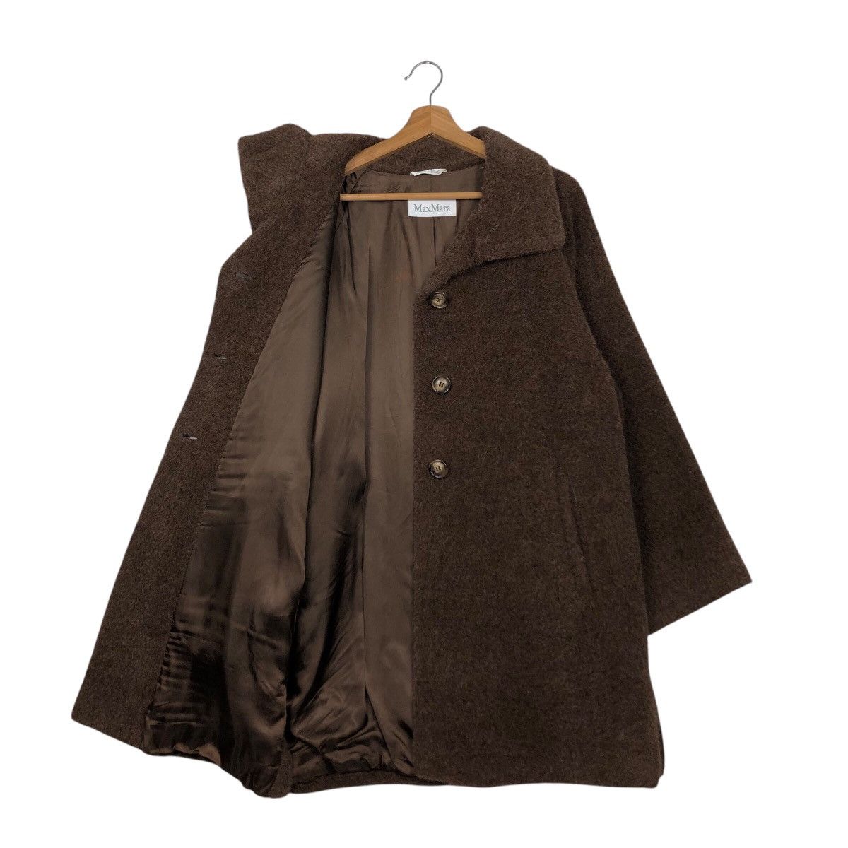 Vintage 📌Vintage Long Jacket Mohair Wool Fur Max Mara Double Breast Size US M / EU 48-50 / 2 - 12 Thumbnail