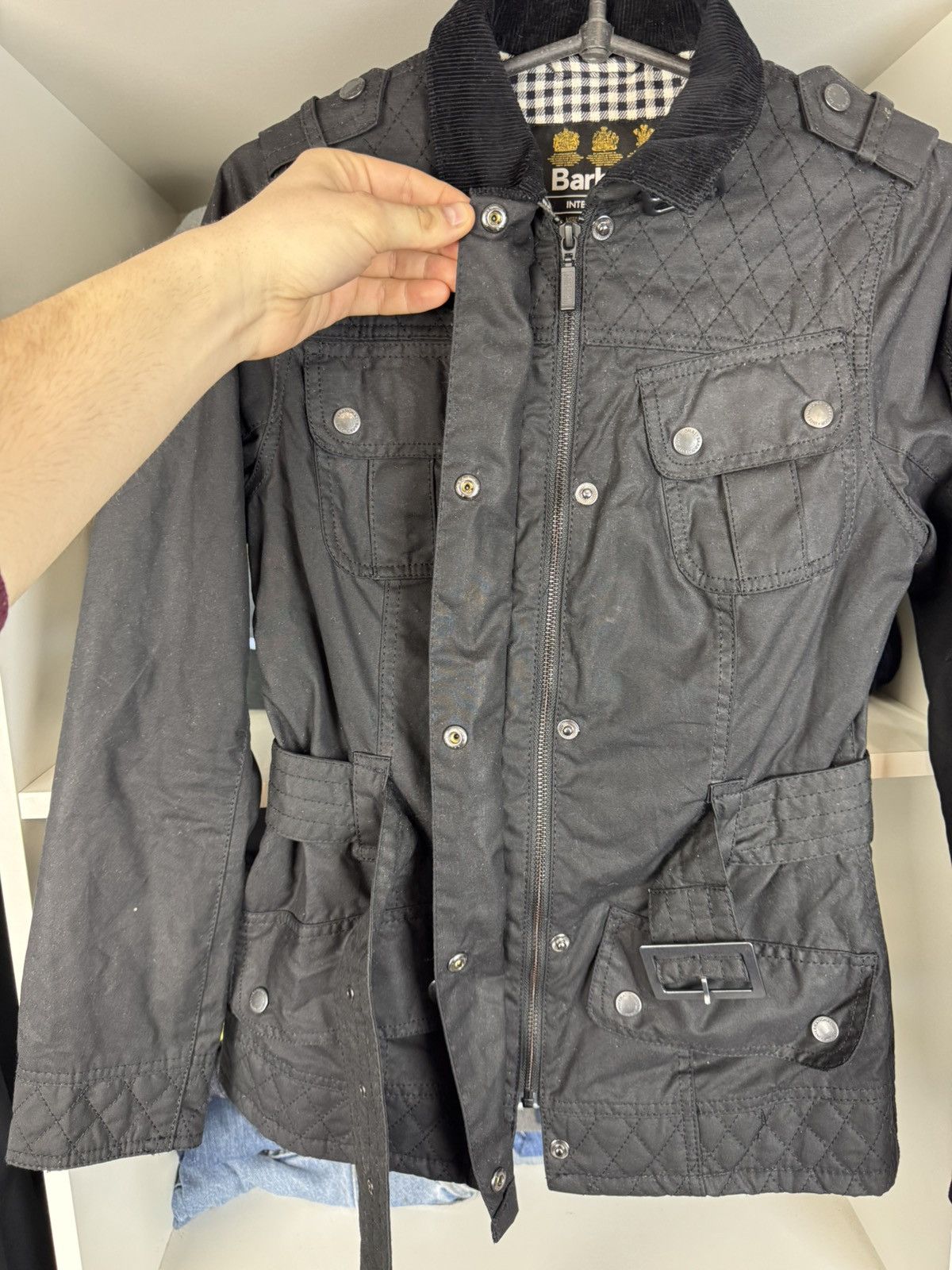 Barbour Barbour International Dera Wax Jacket Women’s Size UK 8 Size S / US 4 / IT 40 - 13 Thumbnail