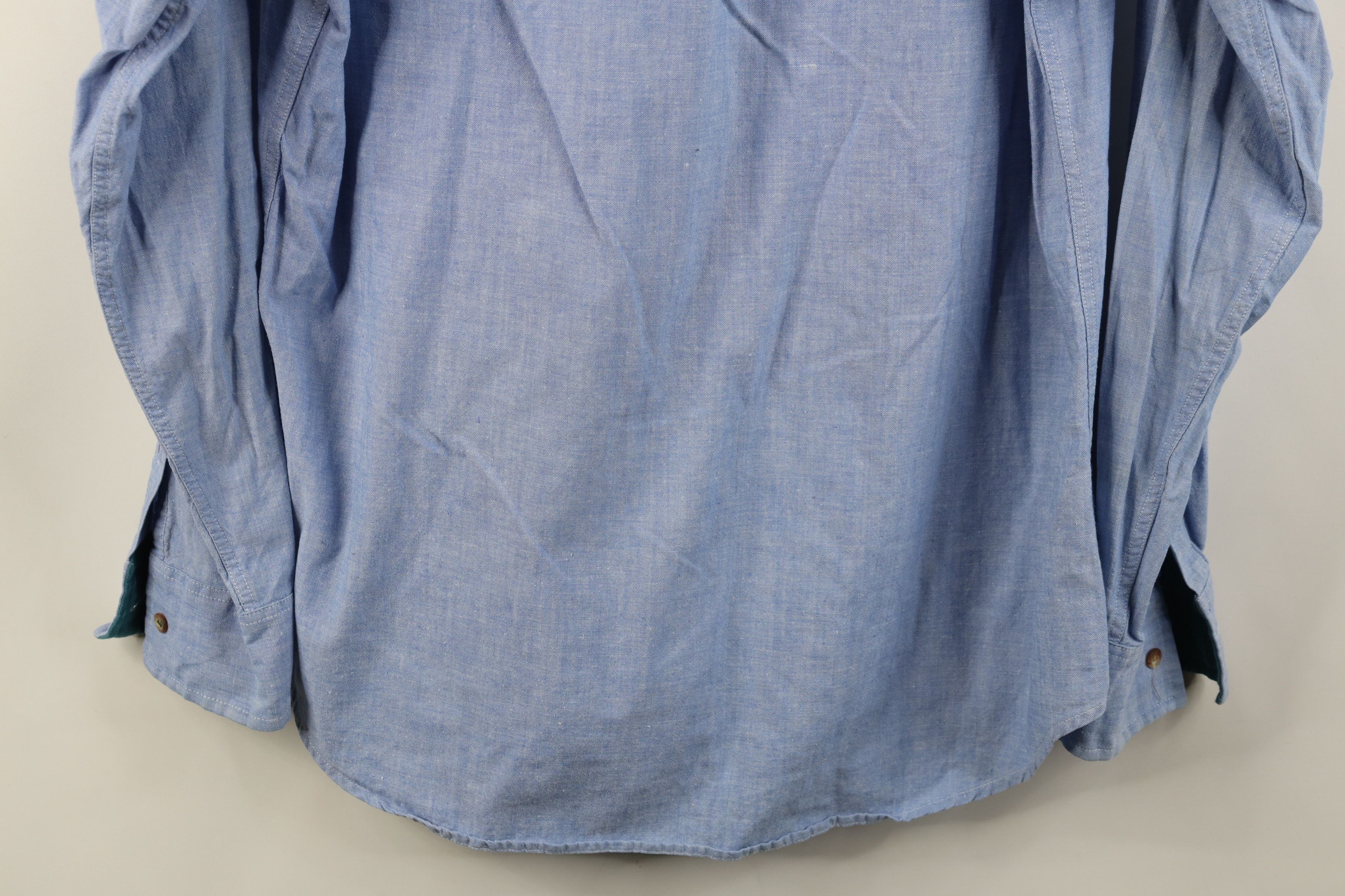 Izod Vintage 80s Izod Lacoste Collar Chambray Button Shirt Blue Size US M / EU 48-50 / 2 - 13 Thumbnail