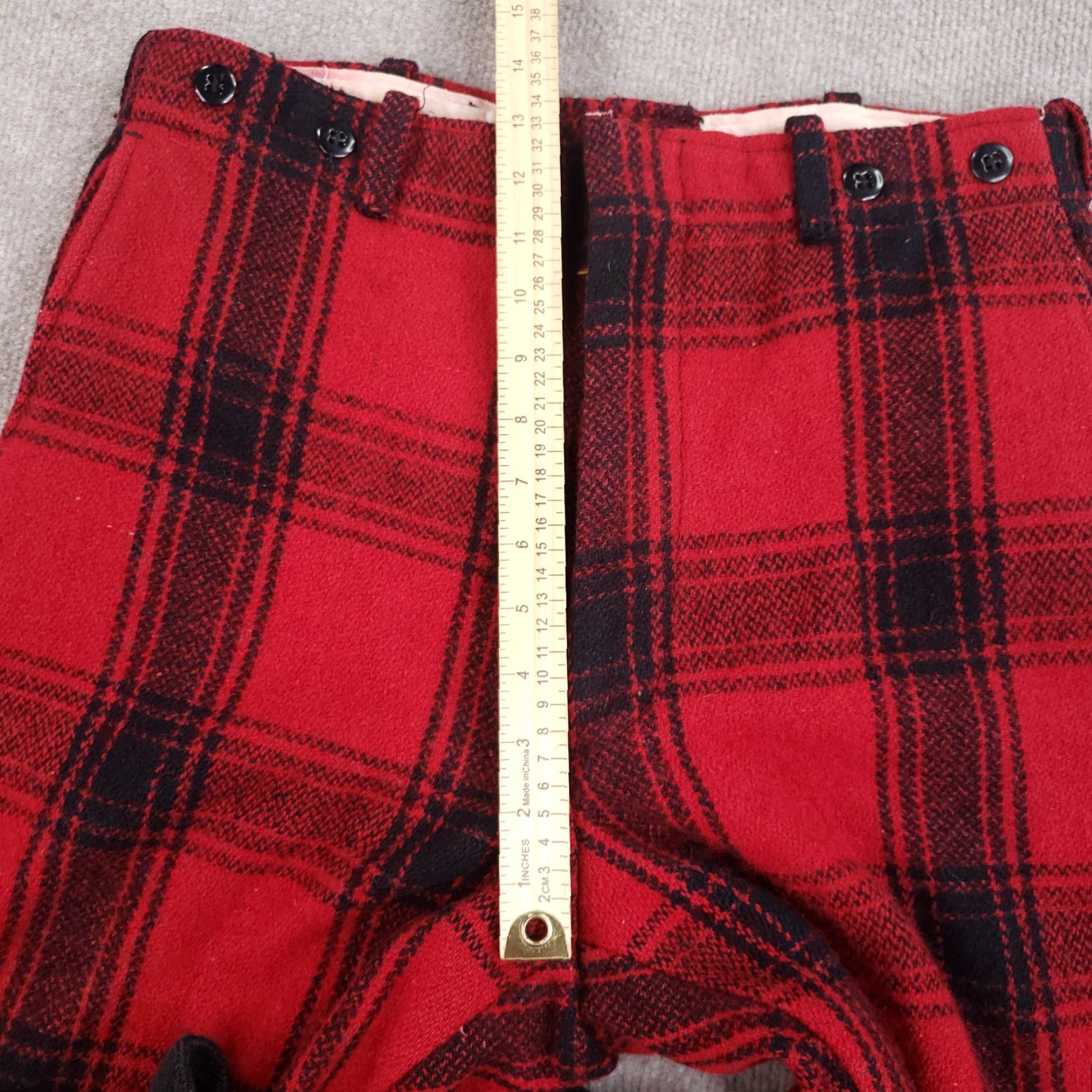 Vintage Wool Hunting Pants VINTAGE Mens 30x26 Red Black Buffalo Plaid Snug Ankle Size US 30 / EU 46 - 6 Thumbnail