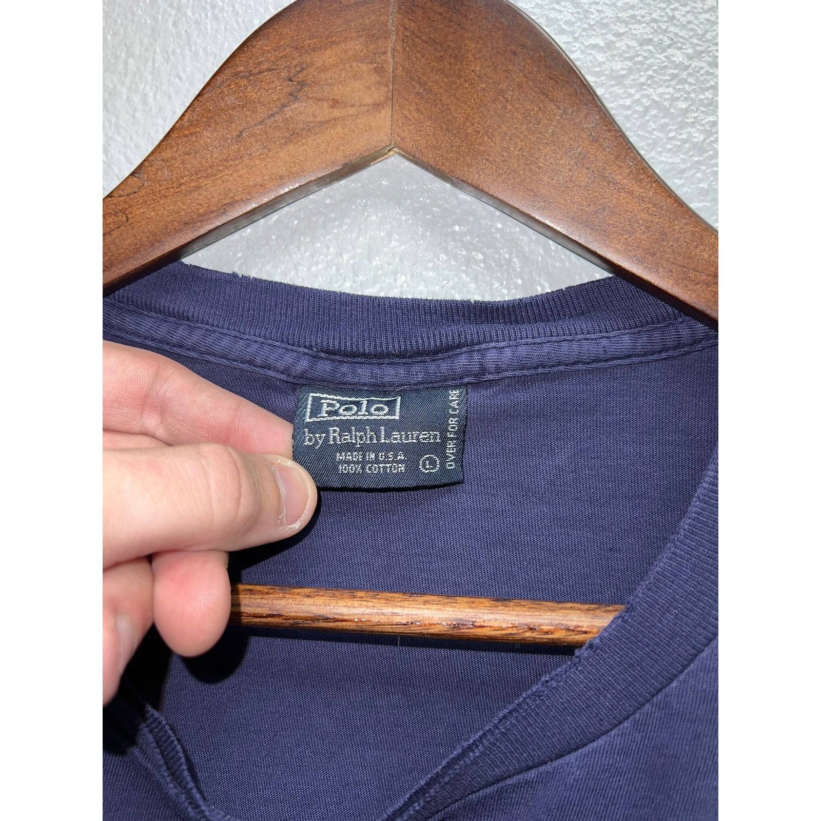 Polo Ralph Lauren Vintage Polo Ralph Lauren Blue Shirt Usa Made Blank Tee VTG Size US L / EU 52-54 / 3 - 6 Thumbnail