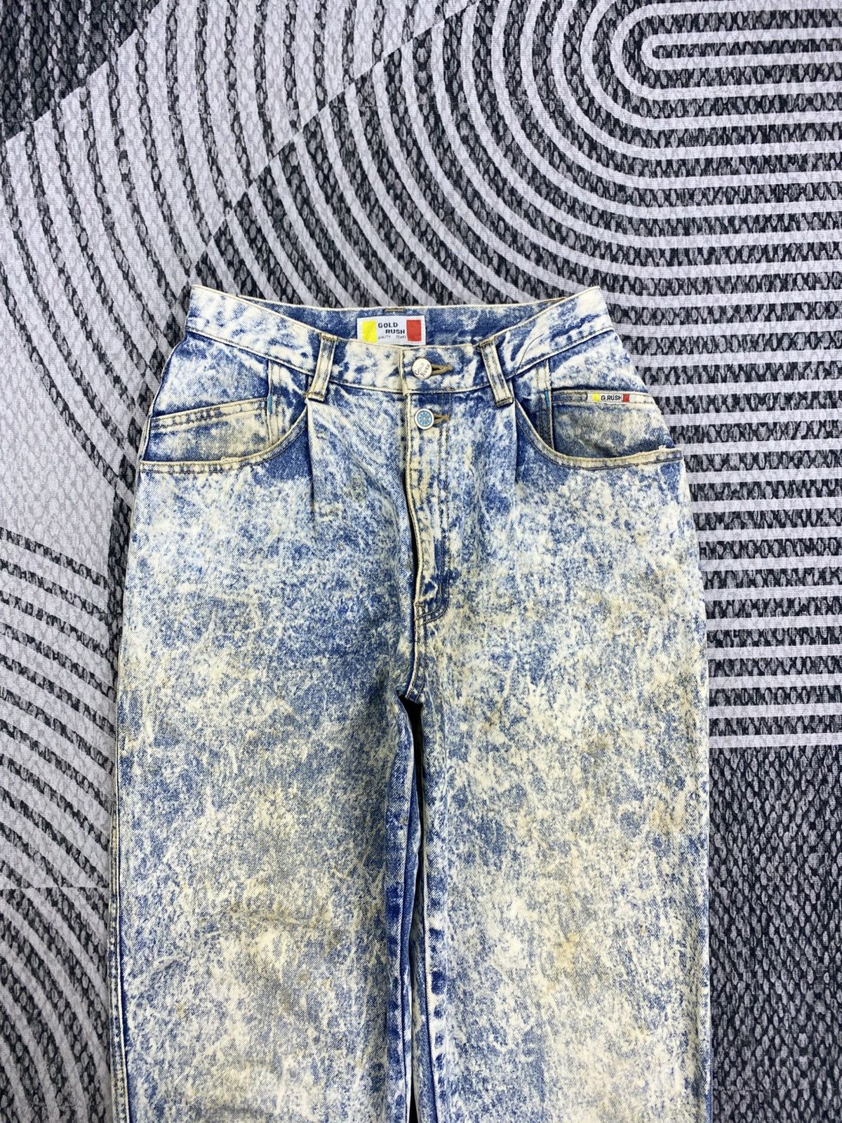 Japanese Brand Vintage Gold Rush Blue Washed Stain Jeans Size US 26 / EU 42 - 8 Thumbnail
