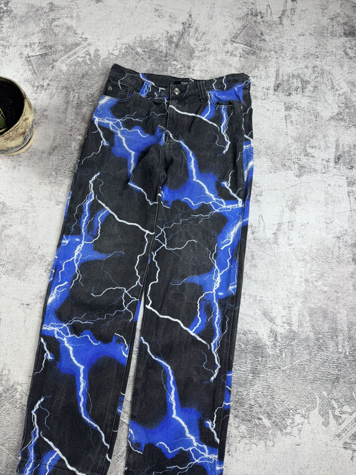 Jaded London Jaded London Blue Lighting Print Skate Jeans Pants Trousers Size US 30 / EU 46 - 9 Thumbnail