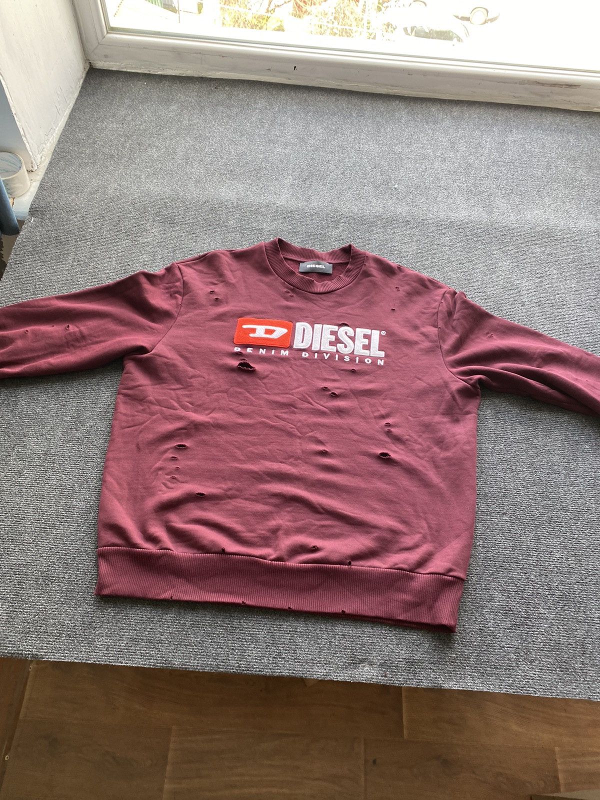 Diesel 🔥Diesel distressed mens sweatshirt punk opium Size US S / EU 44-46 / 1 - 2 Thumbnail