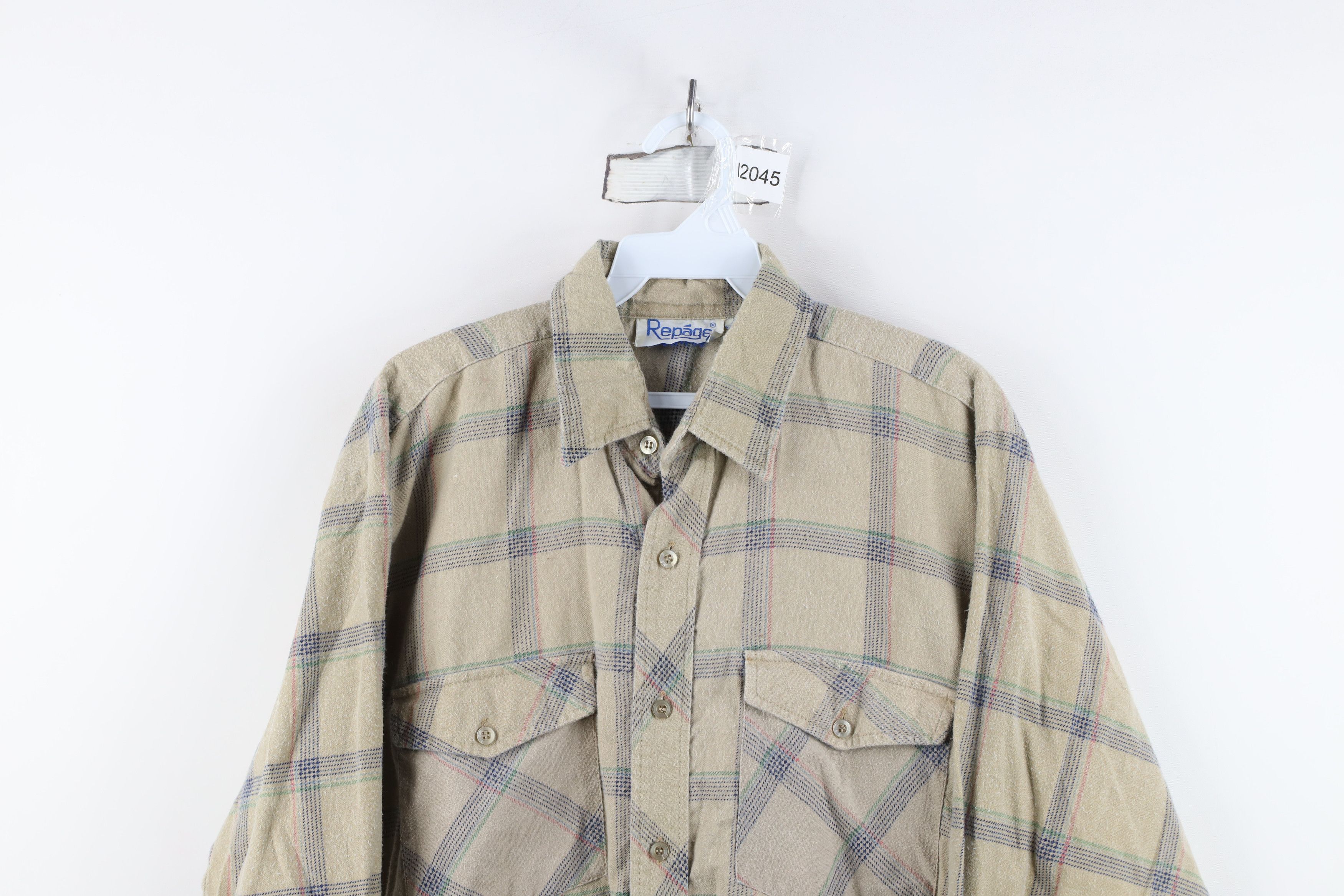 Vintage Vintage 90s Streetwear Flannel Collared Button Shirt Plaid Size US M / EU 48-50 / 2 - 2 Thumbnail