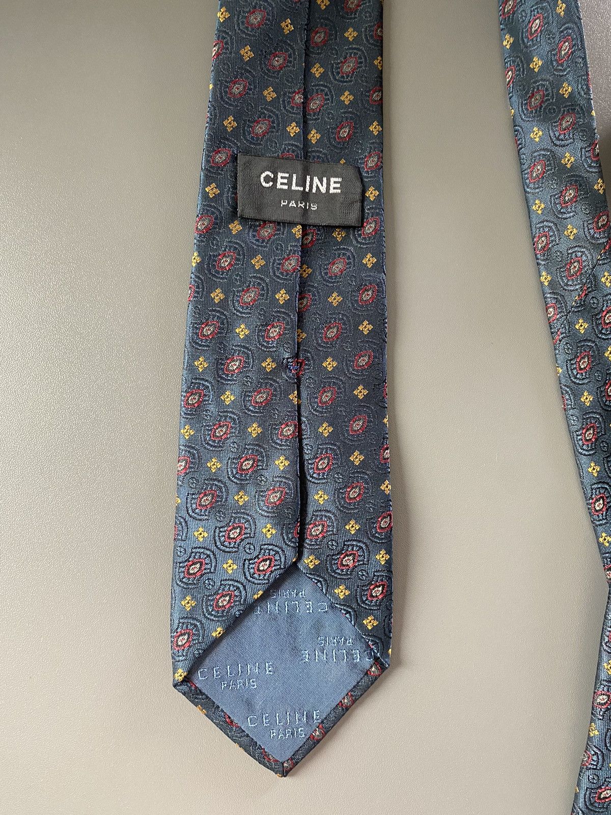 Tie celine Paris , silver , italy, elegant tie