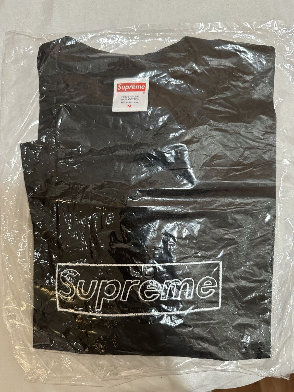 image of “Kaws” Box Logo Tee in Black, Men's (Size Medium)