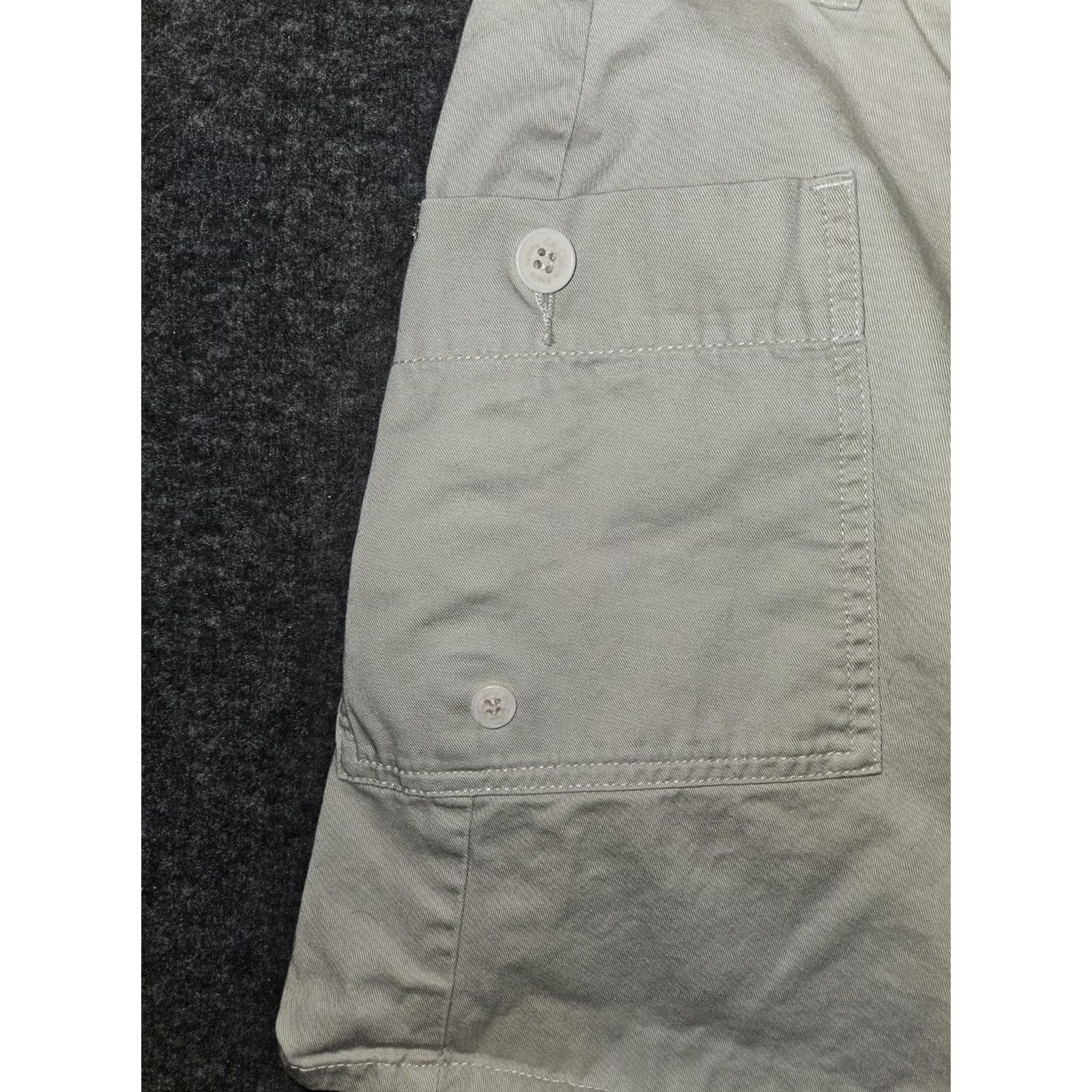 Calvin Klein Calvin Klein Khaki Shorts Women's 12 Mid Rise Adjustable Waist Pockets Beige 100% Cotton Flat Front Button Logo Chino City Designer Outdoor Womens Size 34" / US 12 / IT 48 - 6 Thumbnail