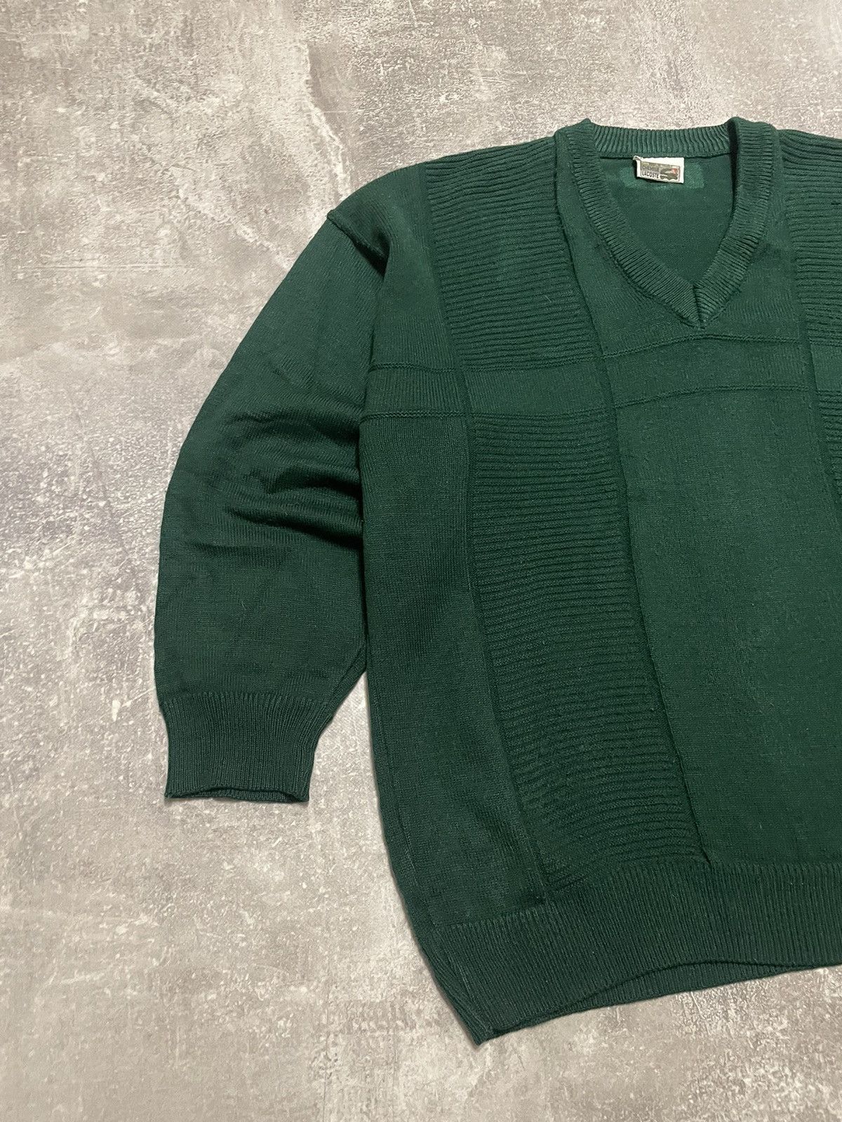 Lacoste Vintage Lacoste Cable Knit Striped Sweater Jumper Size US XXL / EU 58 / 5 - 4 Thumbnail