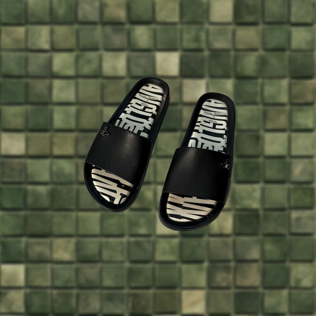 Vivienne Westwood VIVIENNE WESTWOOD x MELISSA Melissa Anglomania Beach Slides Sandals Men EU 40 Black Slip On Size 40 - 1 Thumbnail