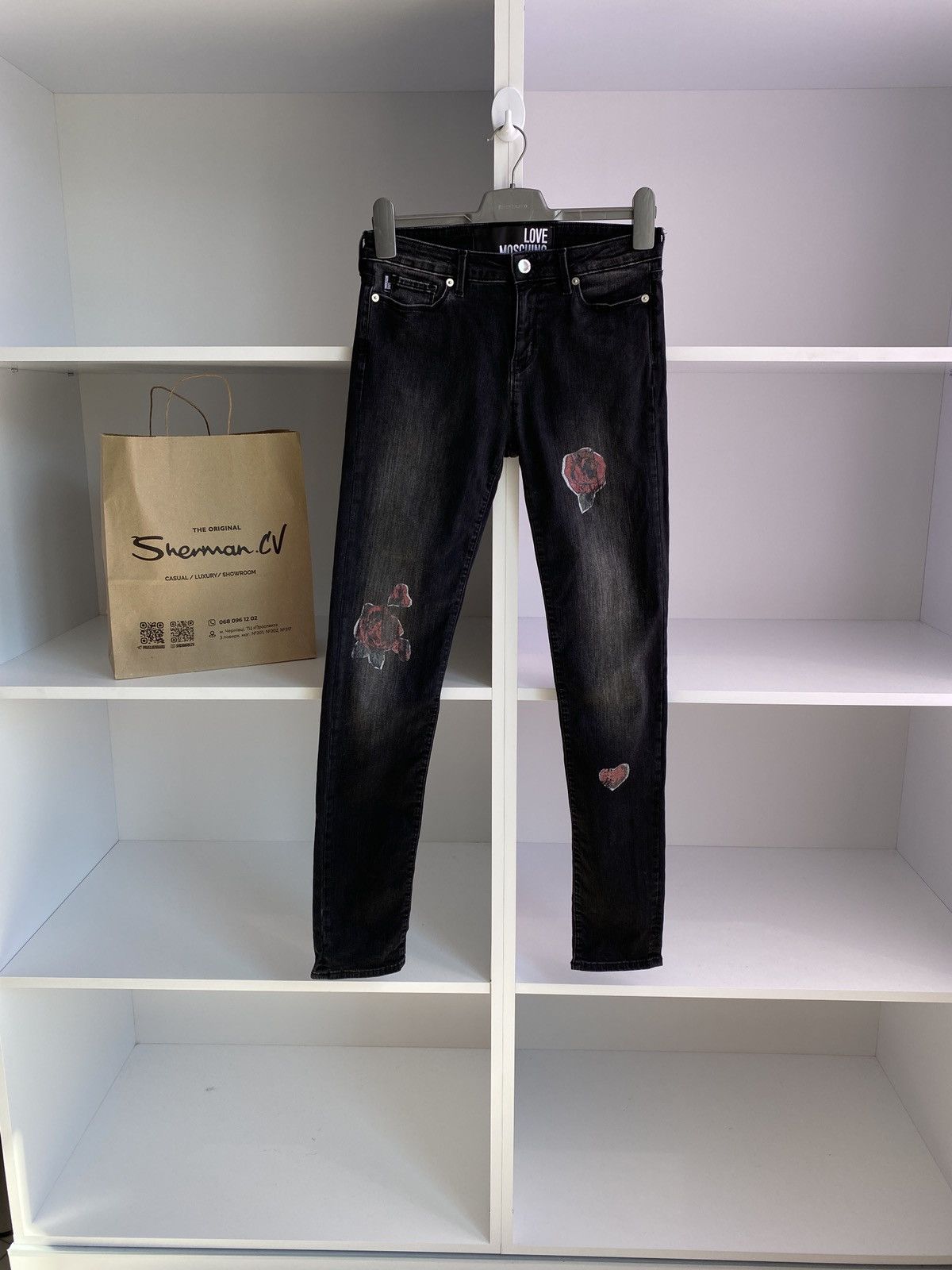 Moschino Moschino Jeans ~ Peace & Love ~ Men’s Black Jeans ~ ITALY Size US 28 / EU 44 - 1 Thumbnail