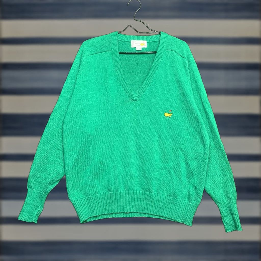 Vintage VINTAGE Slazenger Masters Golf Sweater Mens XL V-Neck Green Embroidered Logo Retro Hulking Pullover Size US XL / EU 56 / 4 - 1 Thumbnail