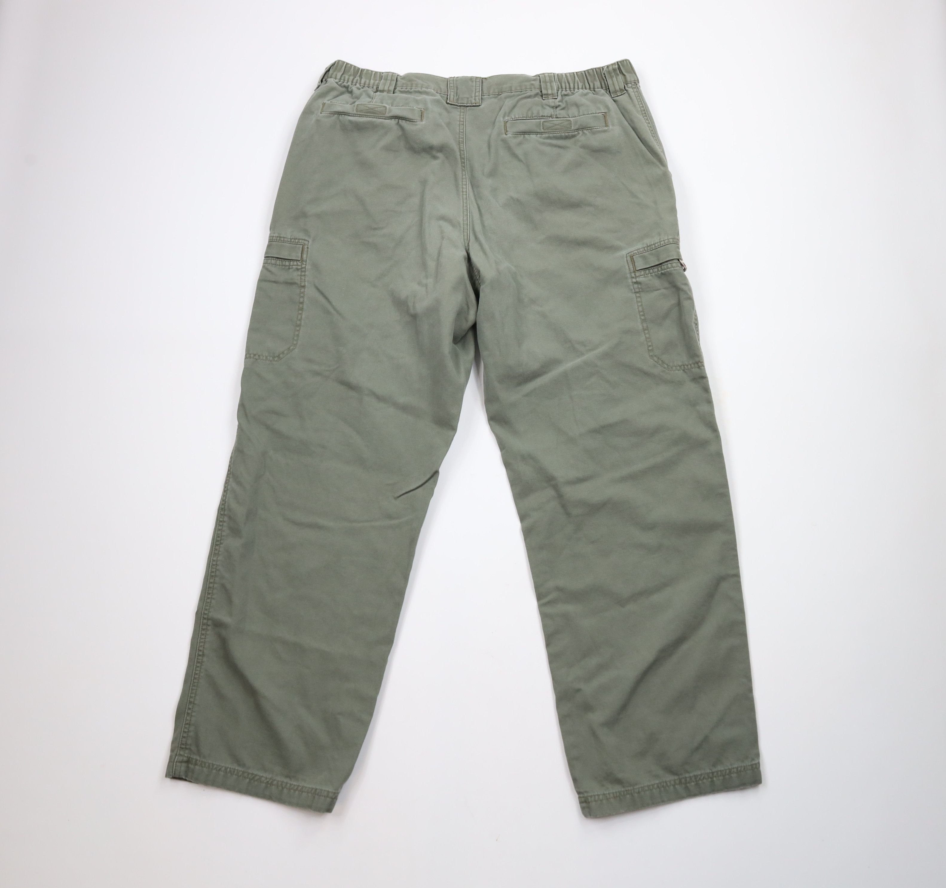 L.L. Bean × Vintage Vintage LL Bean Wide Leg Canvas Cargo Pants Green Cotton Size US 40 / EU 56 - 9 Thumbnail