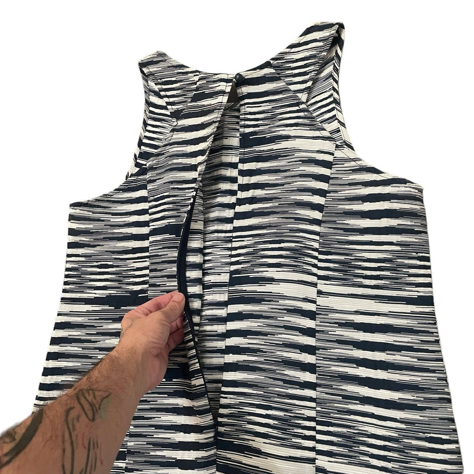 Tori Richard Tori Richard Honolulu Shift Dress Sleeveless Navy Blue White Size M / US 6-8 / IT 42-44 - 9 Thumbnail
