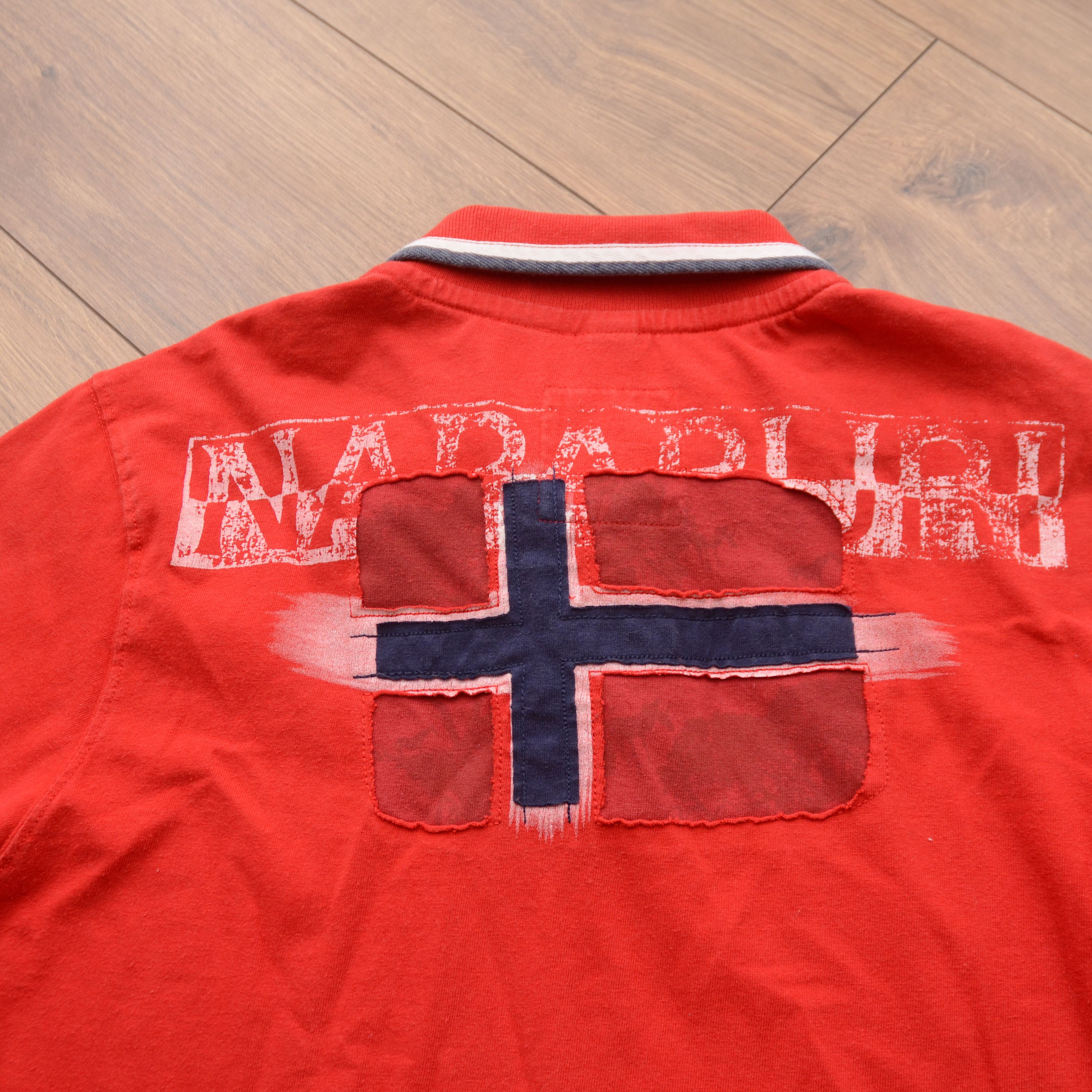 Napapijri Napapijri Long Sleeve Polo Shirt — Size XL — Red big logo Size US XL / EU 56 / 4 - 9 Thumbnail