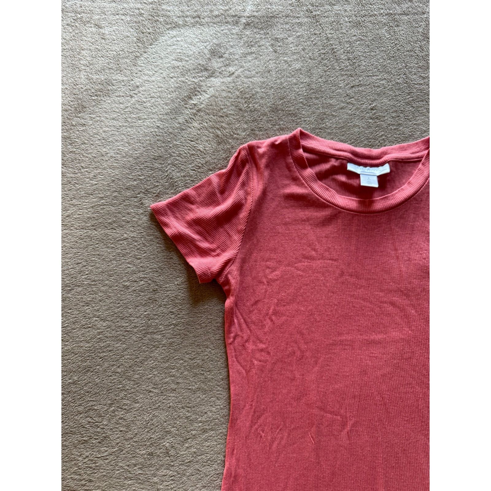 MOTHER Motherhood Maternity Pink Ribbed Midi Dress Fitted Bodycon Size S / US 4 / IT 40 - 3 Thumbnail