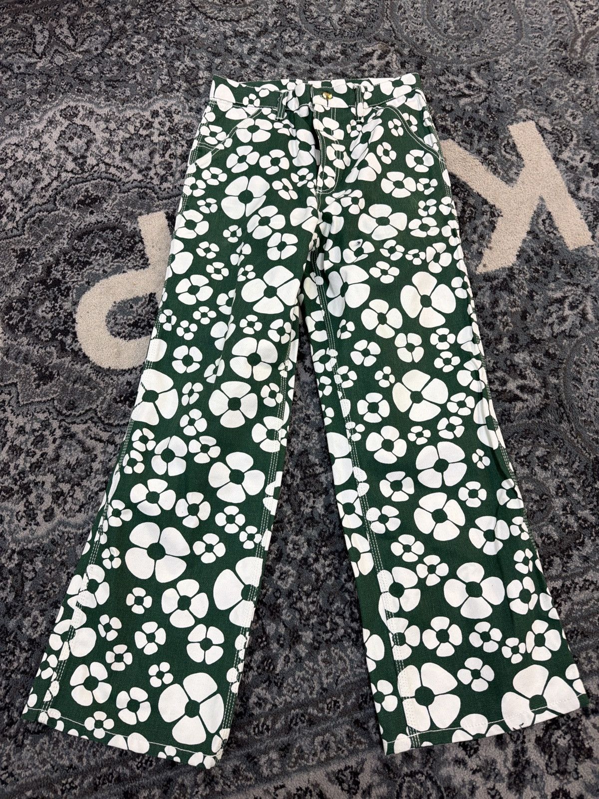 Carhartt Wip × Marni Marni Carhartt Green Flower Trouser Pants Size US 30 / EU 46 - 1 Thumbnail