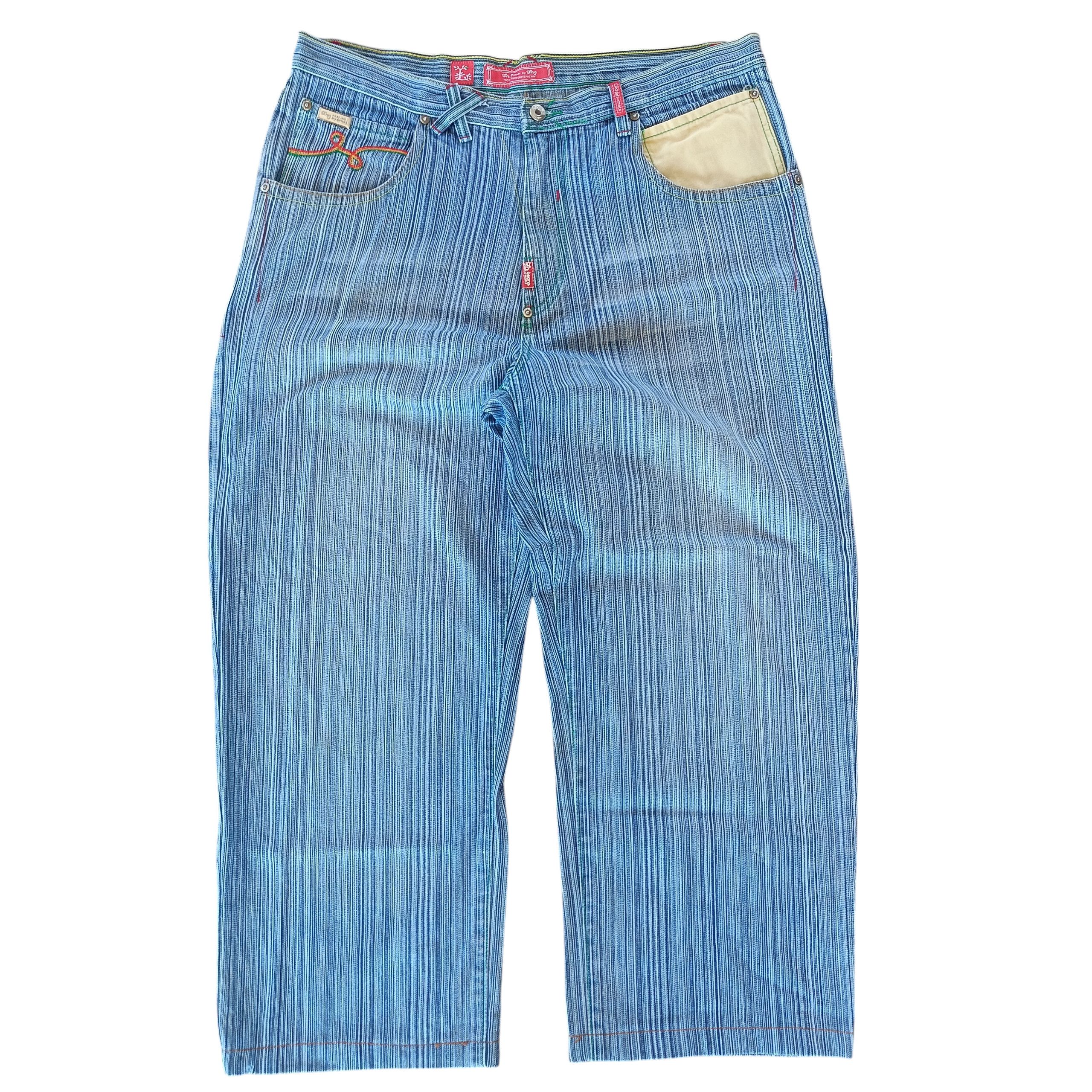 LRG LRG 'RASTA LION' HICKORY BAGGY JEANS Size US 37 - 1 Thumbnail