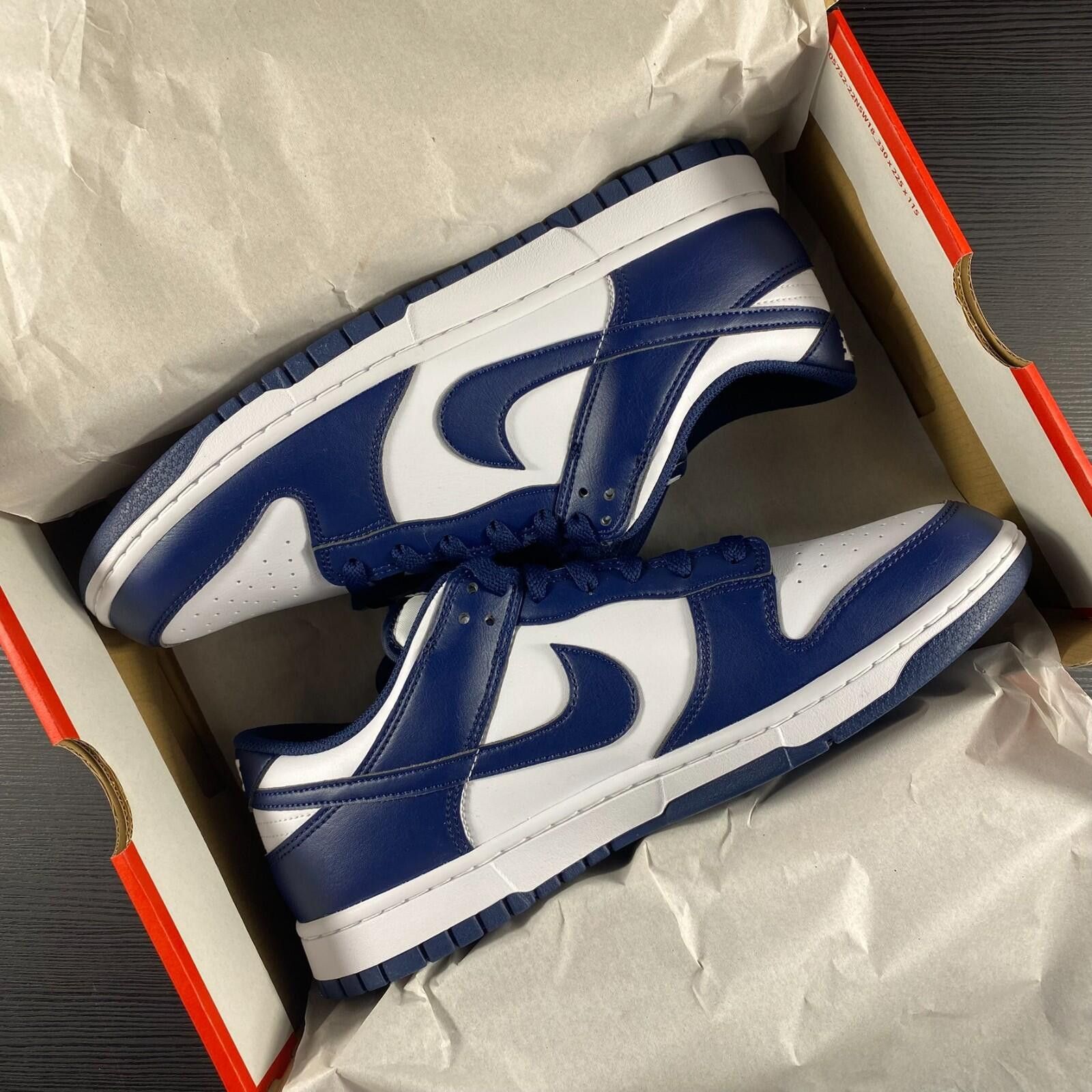 Nike UK 10 Nike Dunk Low Retro Trainers - Midnight Navy/White ✅ Size US 11 / EU 44 - 1 Thumbnail