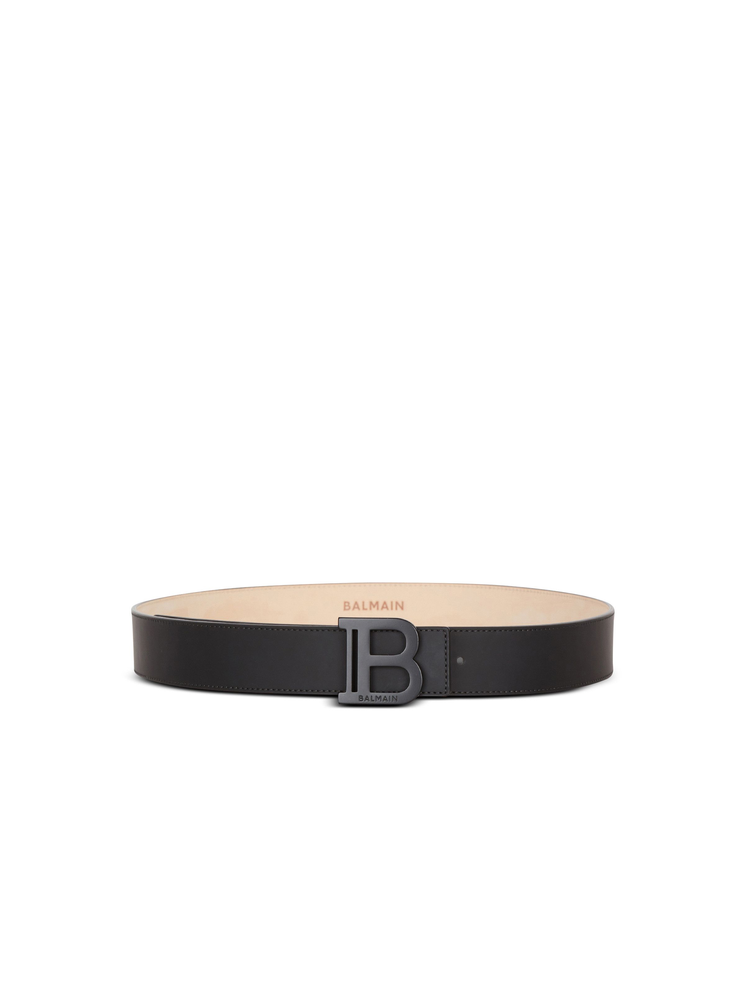 Balmain o1s1wg111025 Size: OS/Rubber Effect Leather Belt in Black Size ONE SIZE - 1 Thumbnail