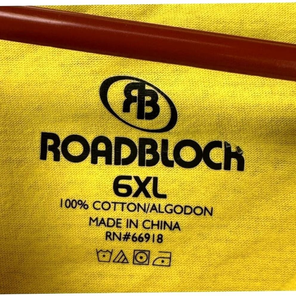 Vintage Roadblock Tank Top Shirt Adult 6XL Big Tall Marshalls Yellow Sleeveless Mens NEW Size US XXL / EU 58 / 5 - 5 Thumbnail