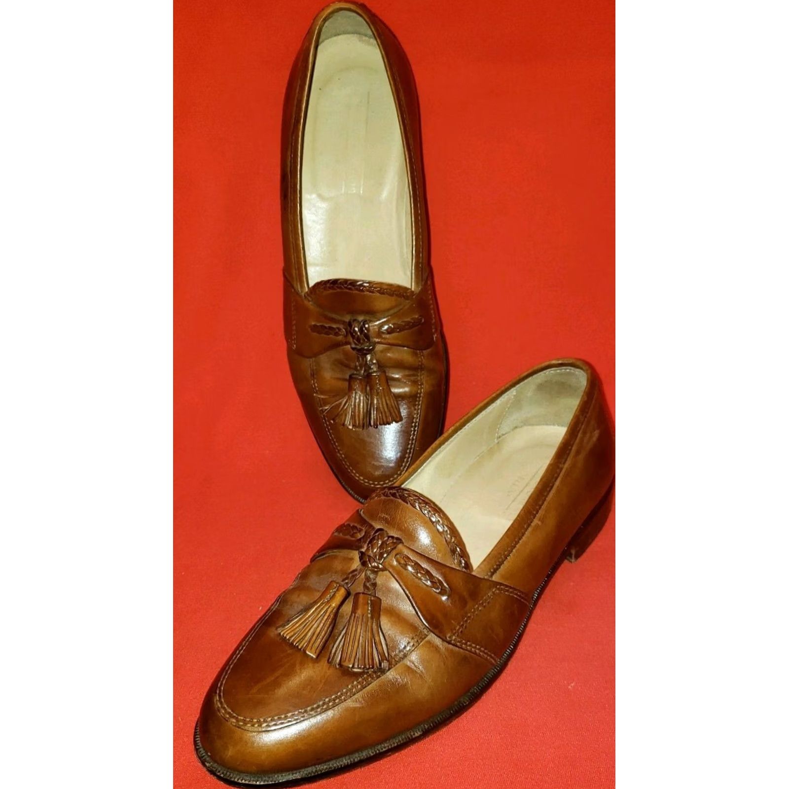 Johnston & Murphy Johnston & Murphy Cellini Men's Loafer Dress Brown 9M Tassels Leather Shoes Size US 9 / EU 42 - 2 Thumbnail