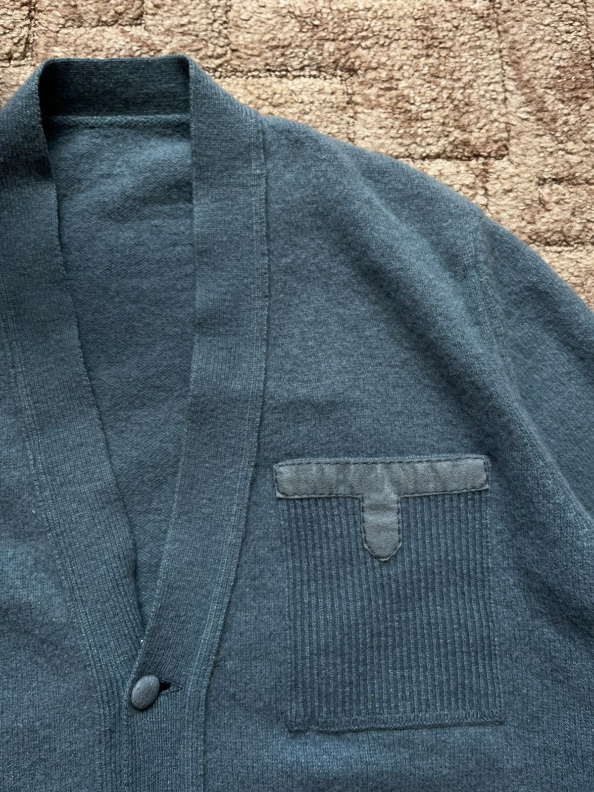 The Unbranded Brand Vintage Made In France 80's Lana Wool Blue Buttons Sweater Size US L / EU 52-54 / 3 - 3 Thumbnail
