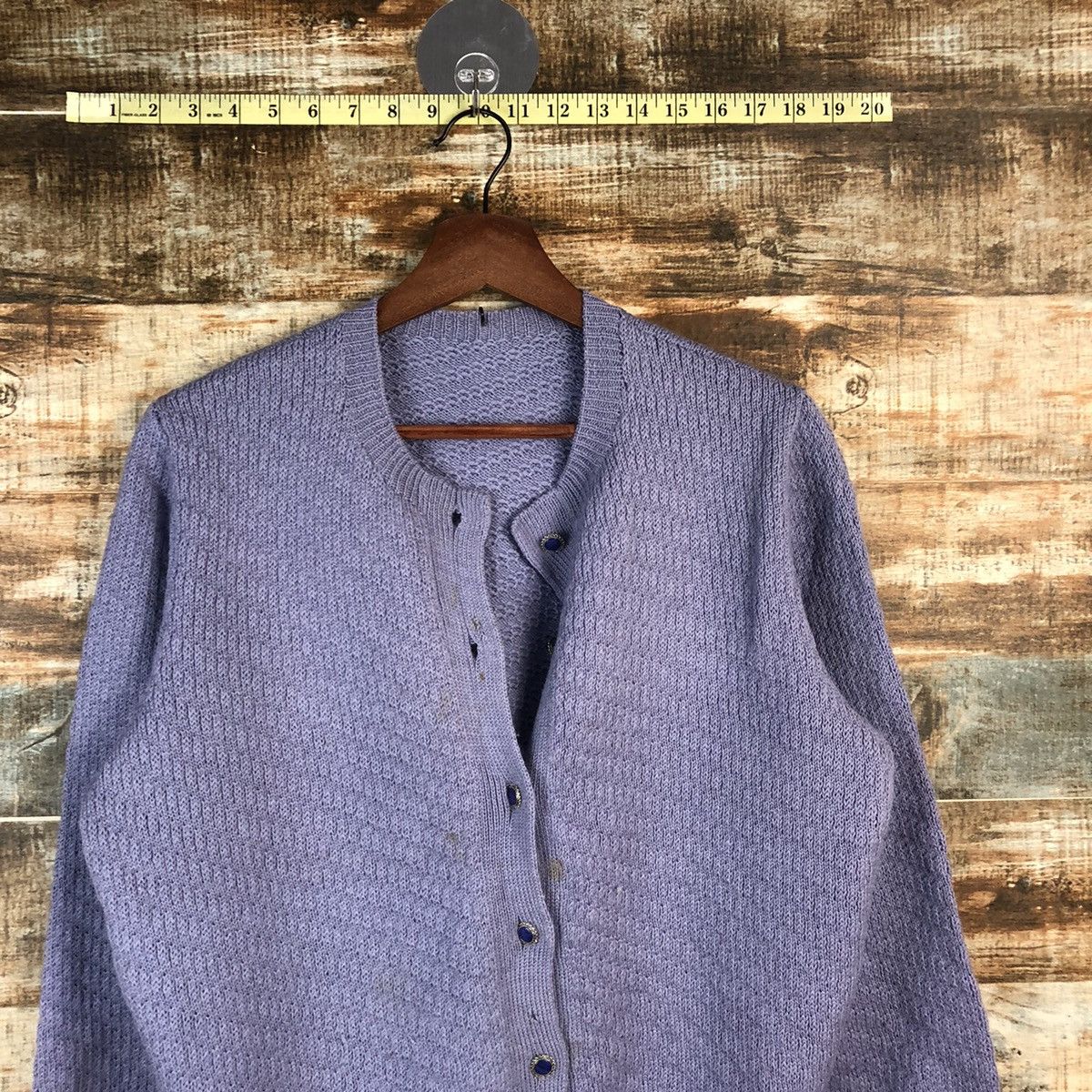 Homespun Knitwear DL Japanese Brand Purple Cardigan Knitwear #C603 Size M / US 6-8 / IT 42-44 - 2 Thumbnail