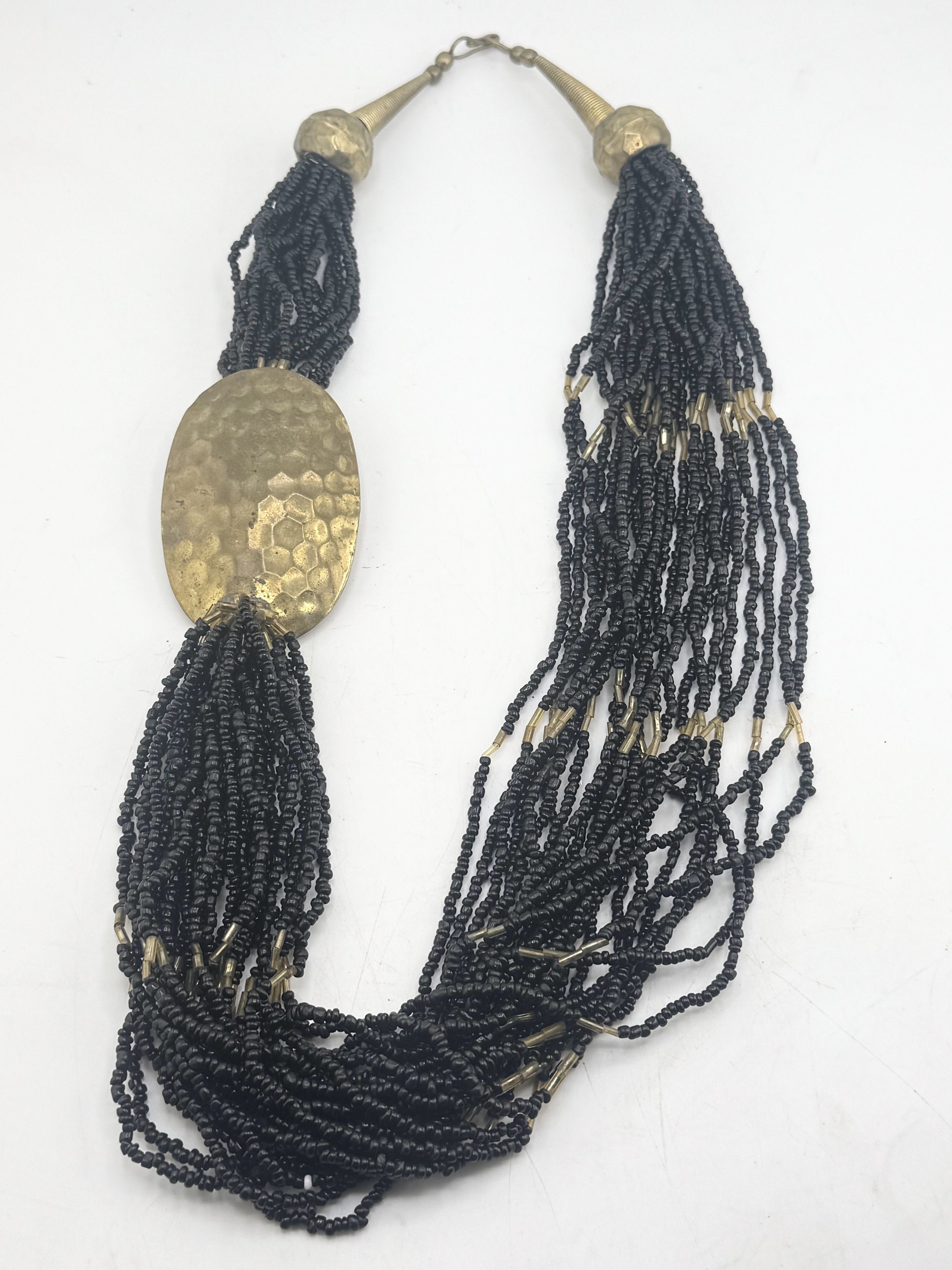 Vintage Vintage black seed bead tribal multi strand necklace Size ONE SIZE - 3 Thumbnail