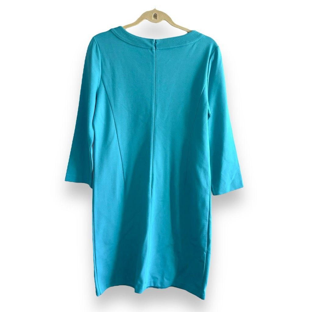 Other NWT Talbots Teal Blue L/S V-Neck Sun Dress Sz 8 Size M / US 6-8 / IT 42-44 - 8 Thumbnail