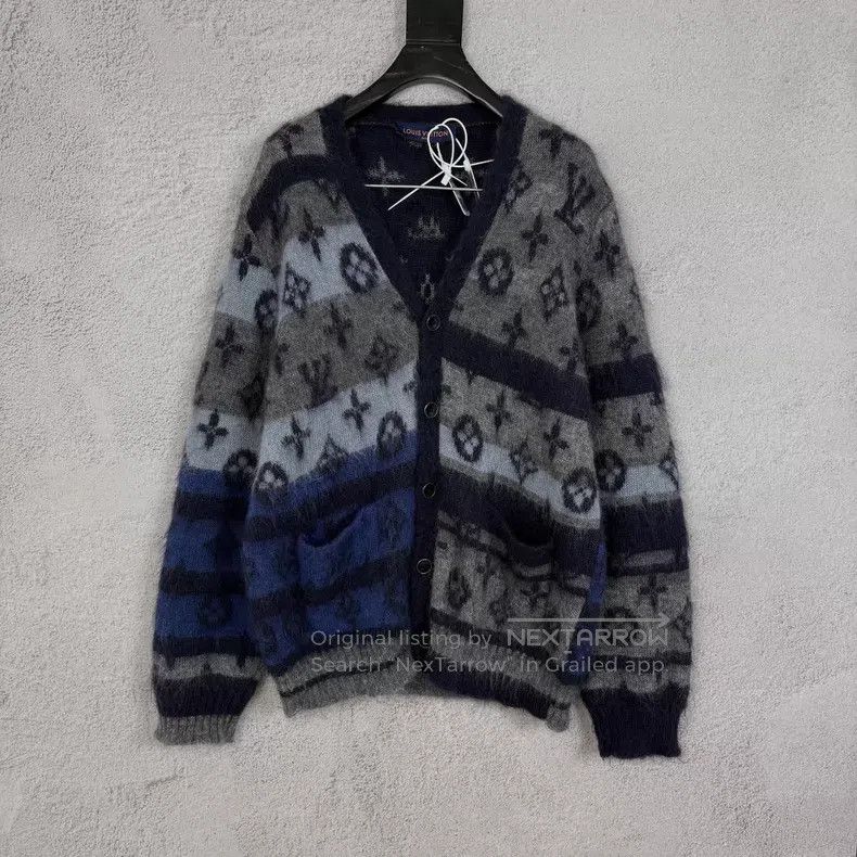 Louis Vuitton Louis Vuitton Gradient mohair print logo cardigan shirt Size US L / EU 52-54 / 3 - 1 Thumbnail