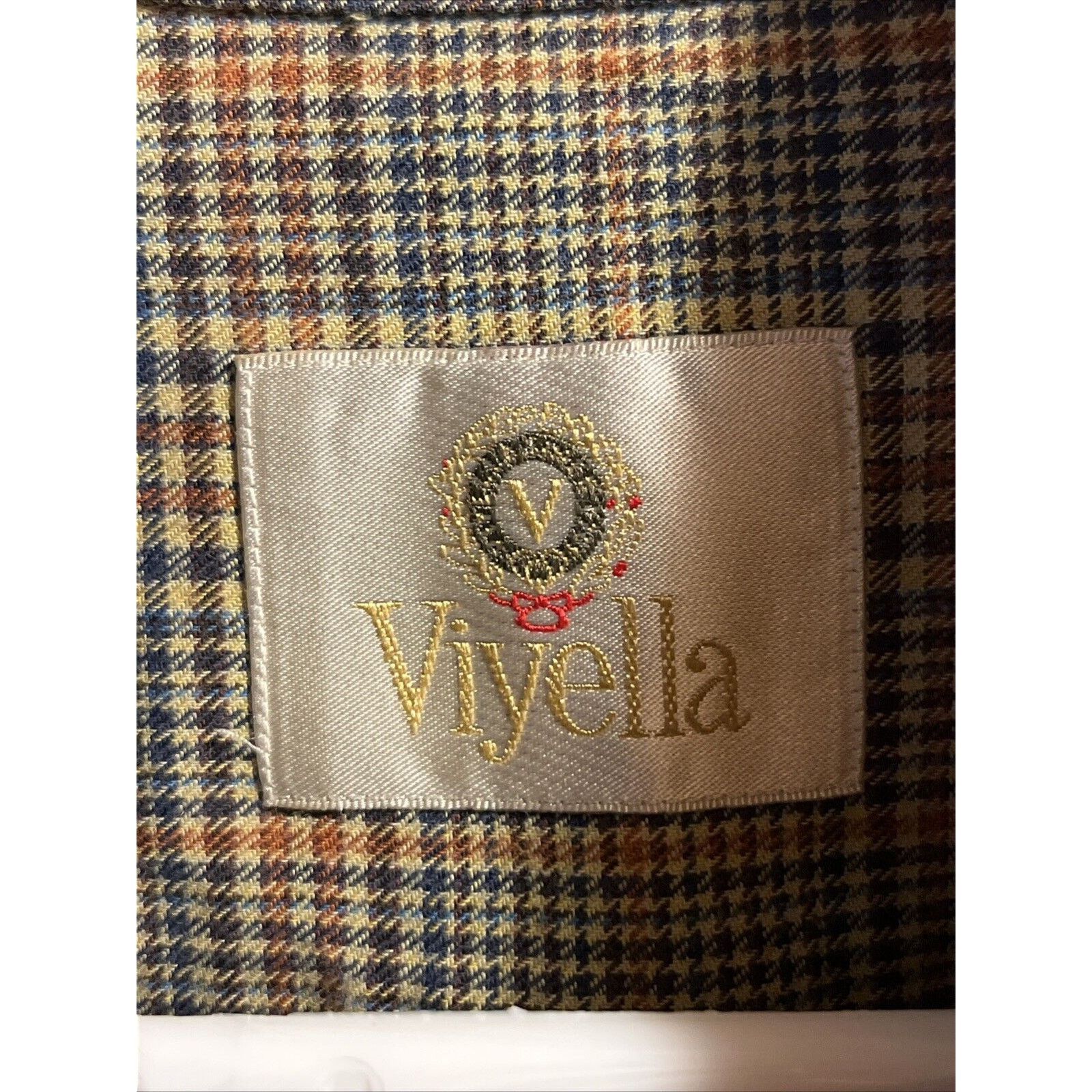Viyella VTG Wool Cotton Blend Shirt Mens L Multicolor Plaid