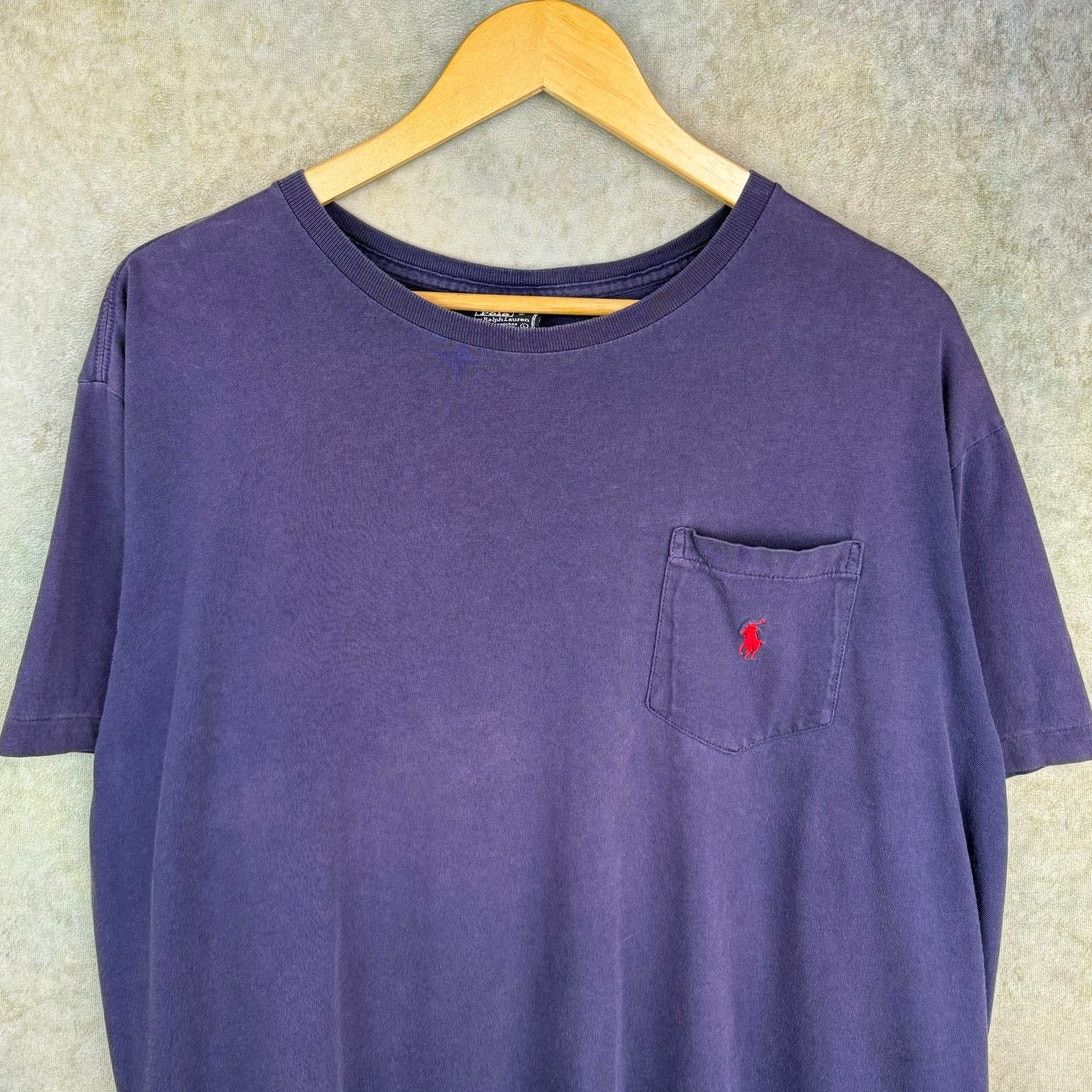 Polo Ralph Lauren VTG 90s Polo Ralph Lauren T Shirt Mens Sz L Navy Blue Pocket Size US L / EU 52-54 / 3 - 3 Thumbnail