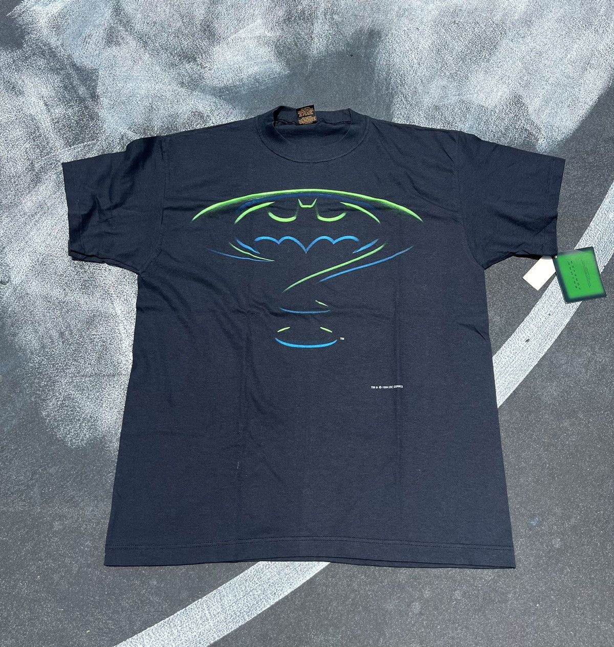 image of NWT Vintage Batman Forever The Riddler Tee Shirt Dc Comics in Black, Men's (Size Large)
