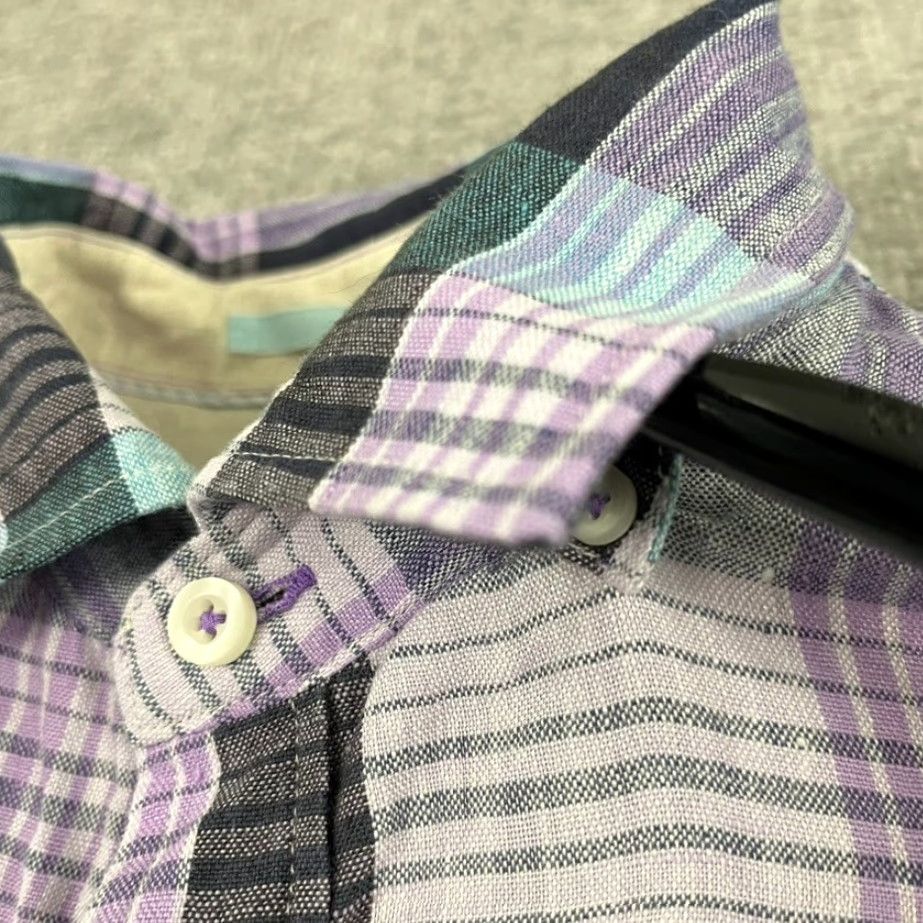 Tommy Bahama Tommy Bahama Shirt Mens Large Island Modern Linen MultiColor Plaid Button Down Size US L / EU 52-54 / 3 - 7 Thumbnail