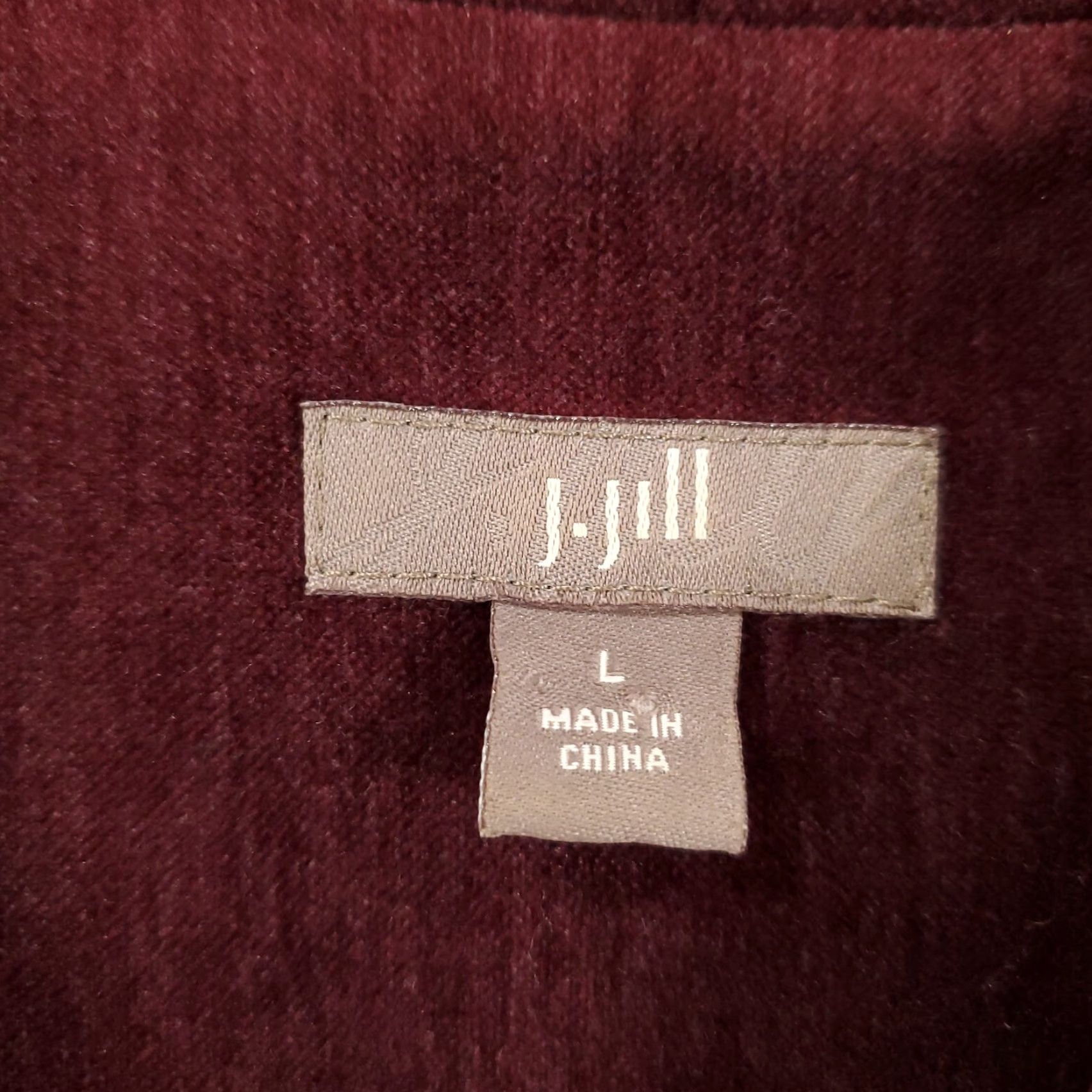 J. Jill J Jill Velvet Jacket Womens L Burgundy Button Up Pockets Velveteen Soft Jacket Coat Size L / US 10 / IT 46 - 5 Thumbnail