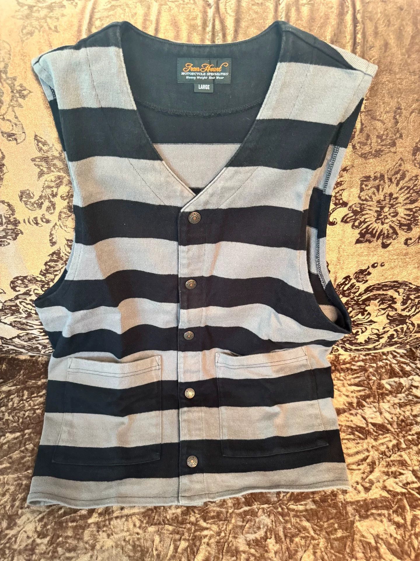 Iron Heart Vintage Iron Heart Striped Knitted Vest Size US L / EU 52-54 / 3 - 1 Thumbnail