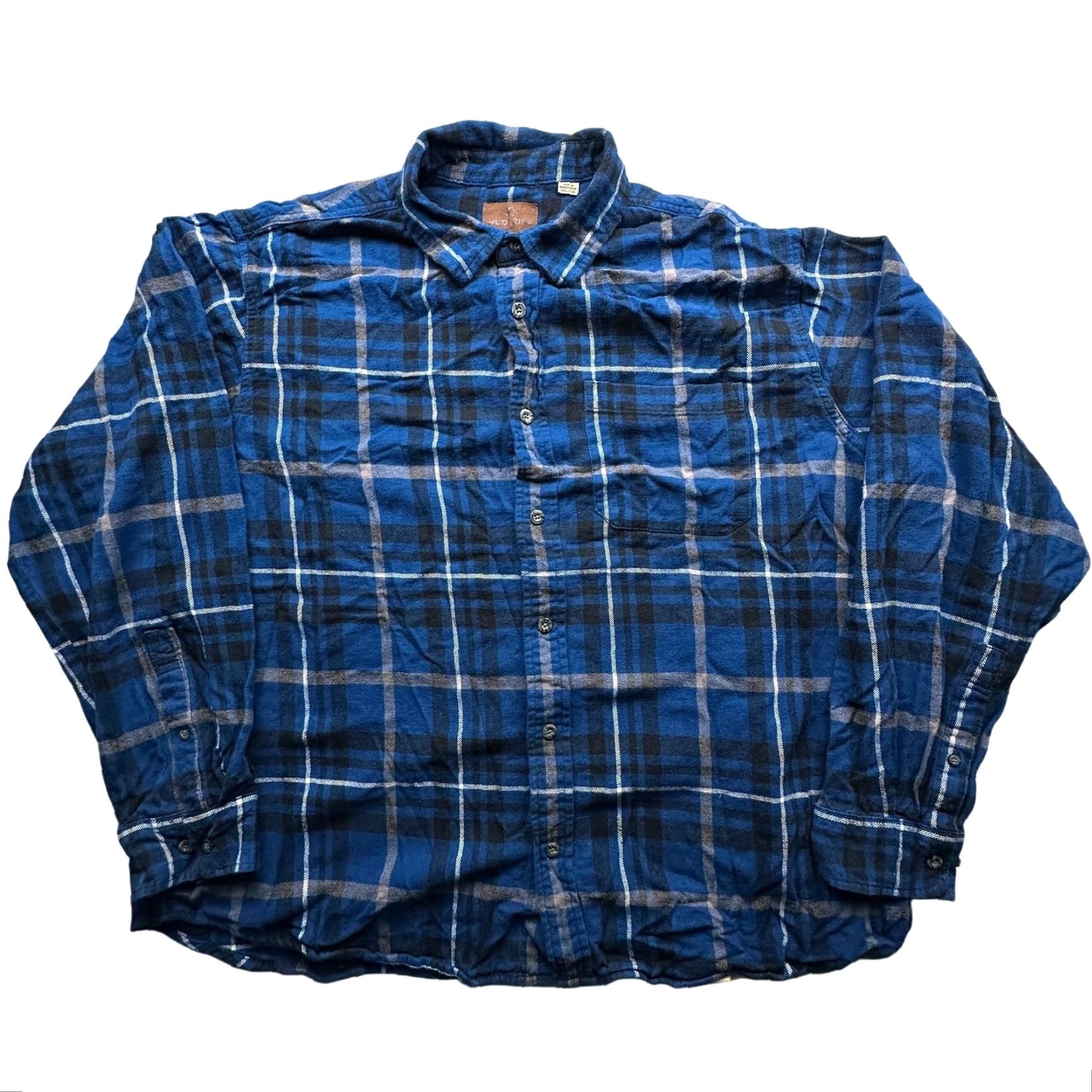 Vintage Woolrich Flannel Plaid Blue Long Sleeve Shirt Men 3XL Cotton Pocket Button-Up Chest 57in Casual Workwear Size US XXL / EU 58 / 5 - 2 Thumbnail