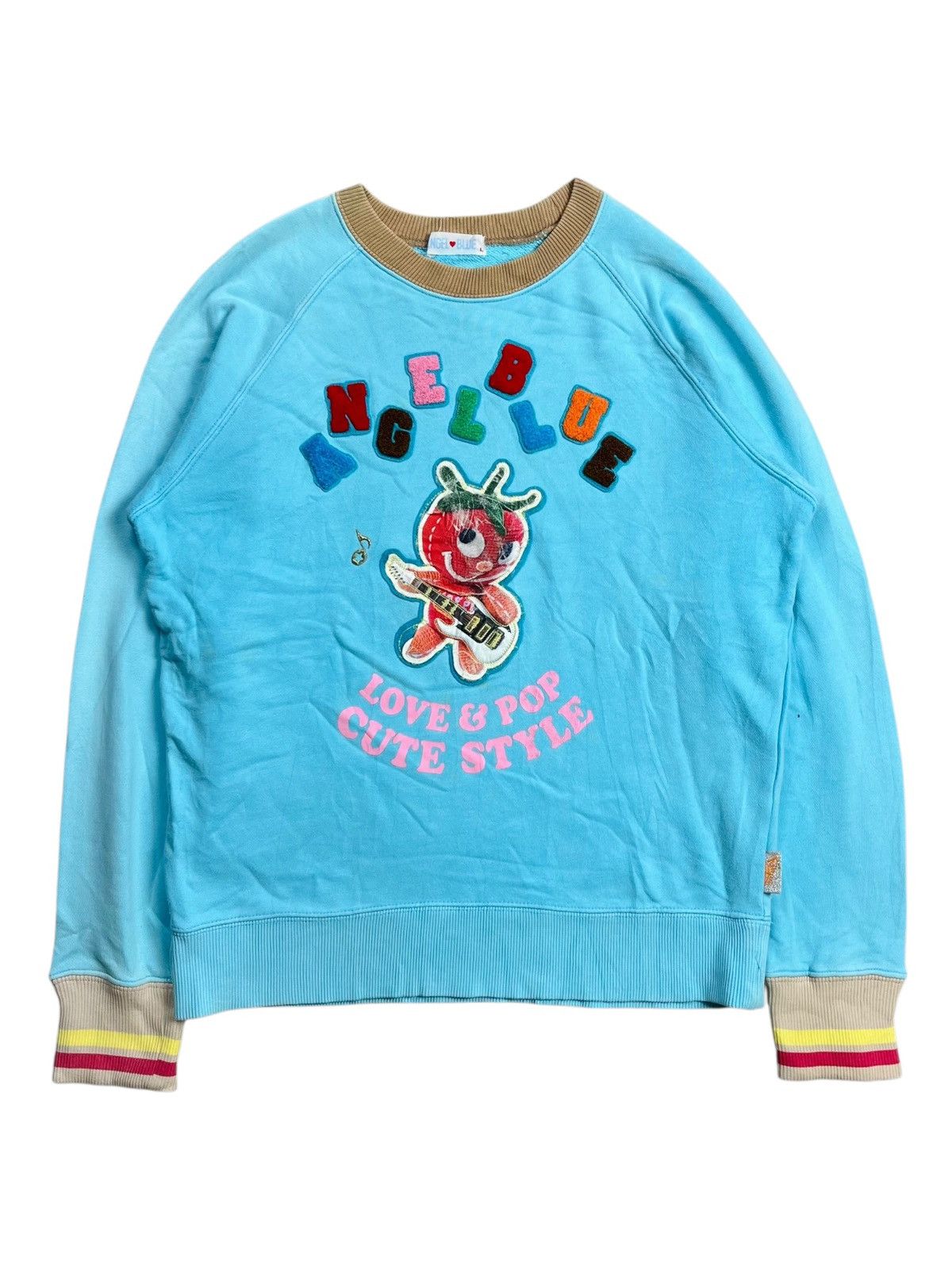 Angel Blue 2000s Angel Blue - Strawberry Guitar Patchwork Crewneck Size US M / EU 48-50 / 2 - 1 Thumbnail