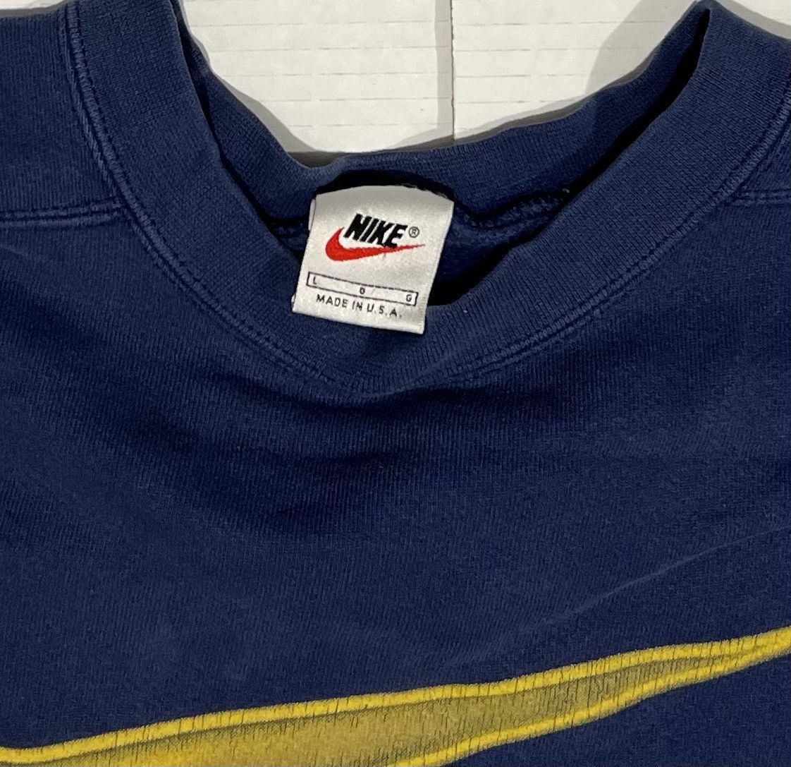 Nike Vintage 90s Nike White Tag Sweatshirt Usa Center Swoosh Blue Size US L / EU 52-54 / 3 - 3 Thumbnail