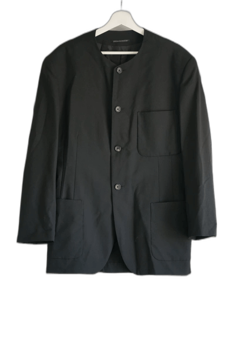Yohji Yamamoto yohji yamamoto 95ss black collarless jacket Size US S / EU 44-46 / 1 - 1 Thumbnail