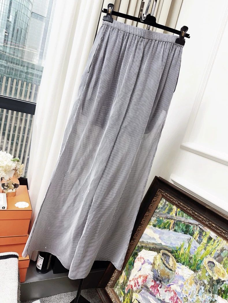 Chanel Chanel 22s spring and summer thin striped mulberry silk wi Size 24" / US 00 / IT 34 - 2 Thumbnail