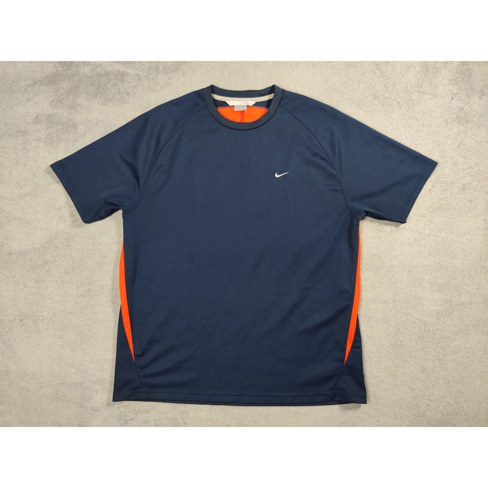 Nike Nike Shirt Adult Mens XL Dark Blue Orange Embroidered Swoosh Size US XL / EU 56 / 4 - 1 Thumbnail