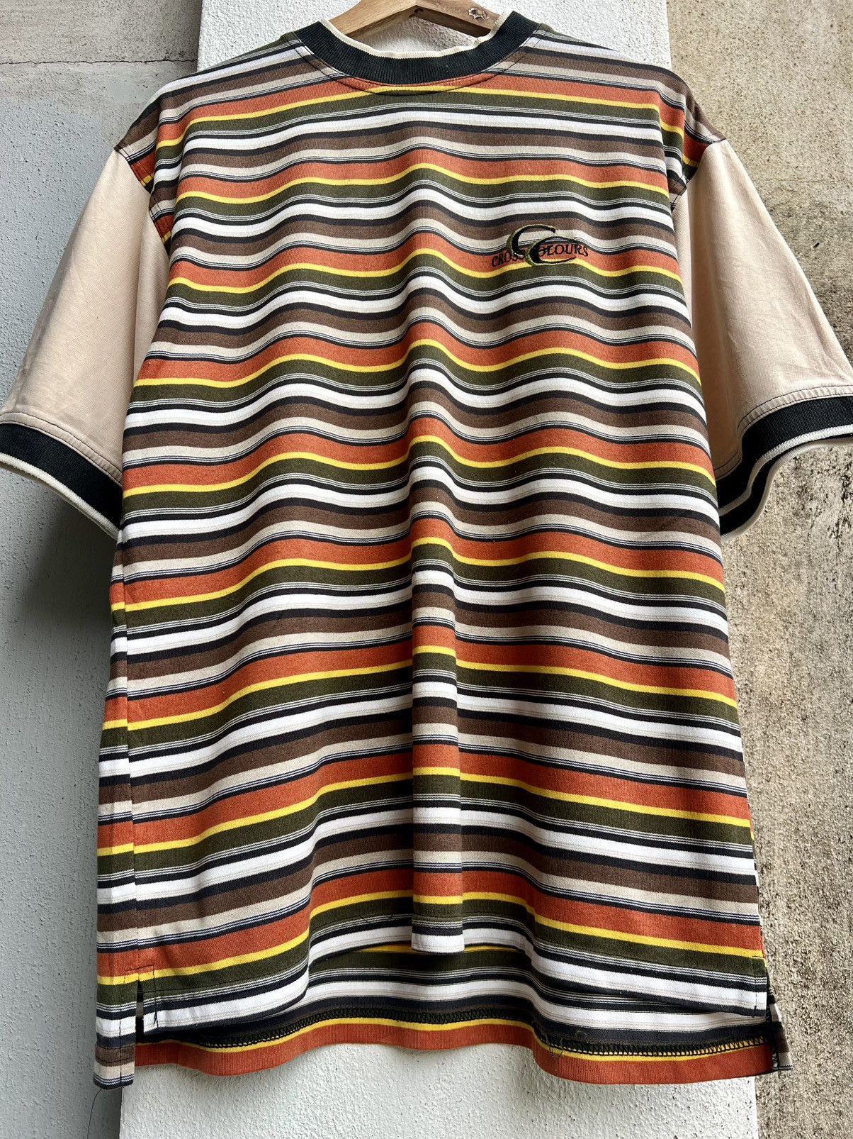 Cross Colours × Vintage VINTAGE RARE CROSS COLOURS STRIPES TEE Size US M / EU 48-50 / 2 - 2 Thumbnail