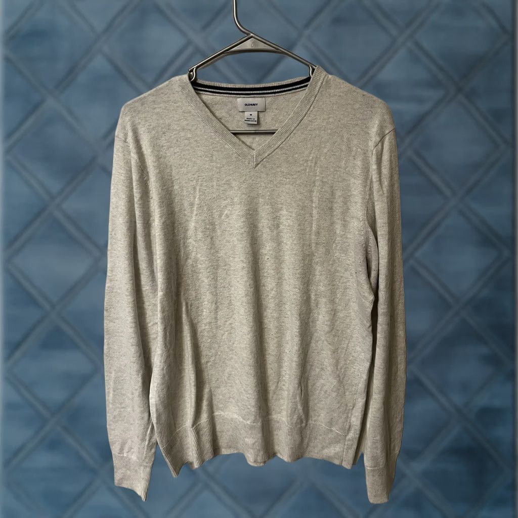 Old Navy Old Navy Sweater Mens Size Medium Gray Oatmeal Long Sleeve V Neck Lightweight Pullover Size US M / EU 48-50 / 2 - 1 Thumbnail