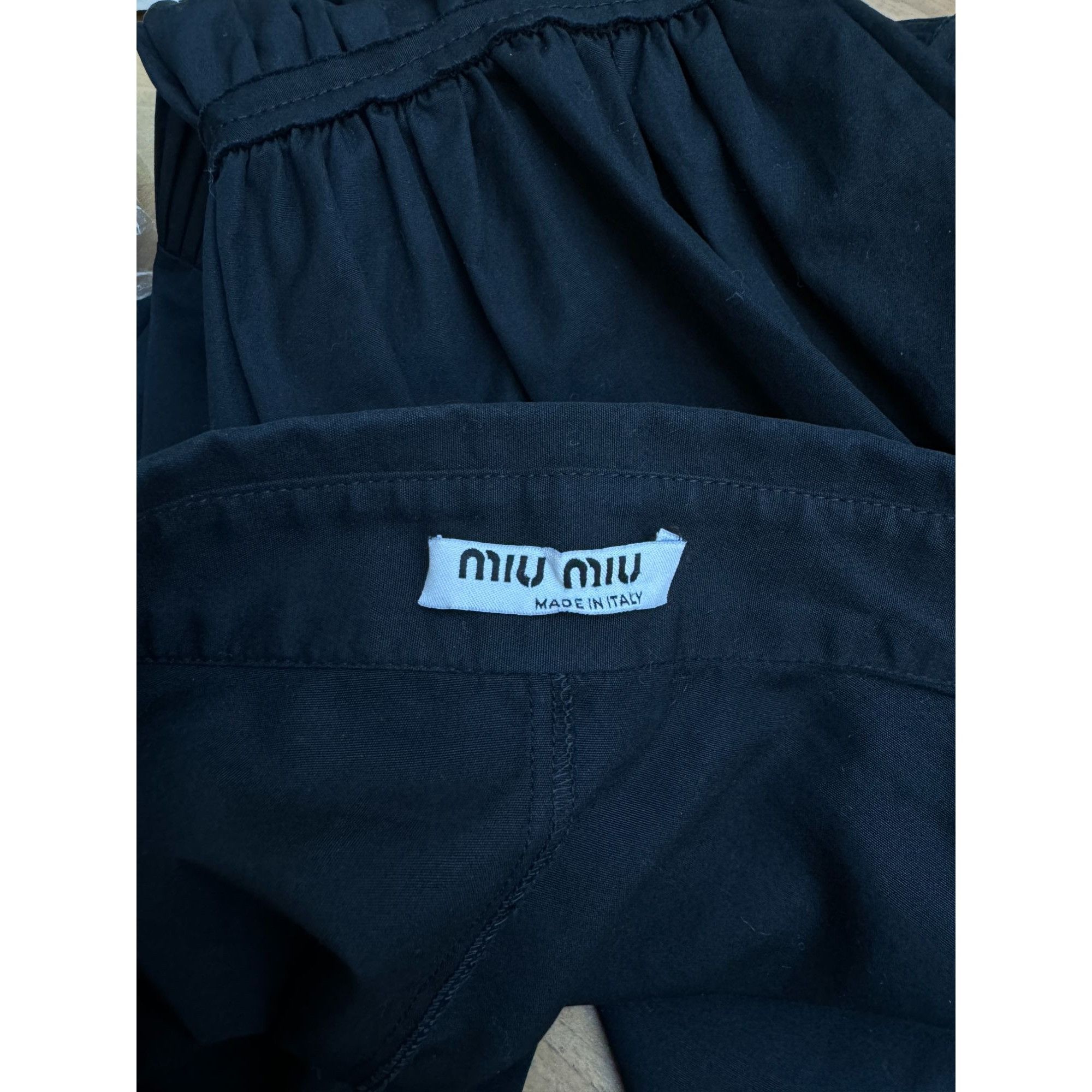 Miu Miu 1990s Black Cotton Shirt Size XS / US 0-2 / IT 36-38 - 5 Thumbnail
