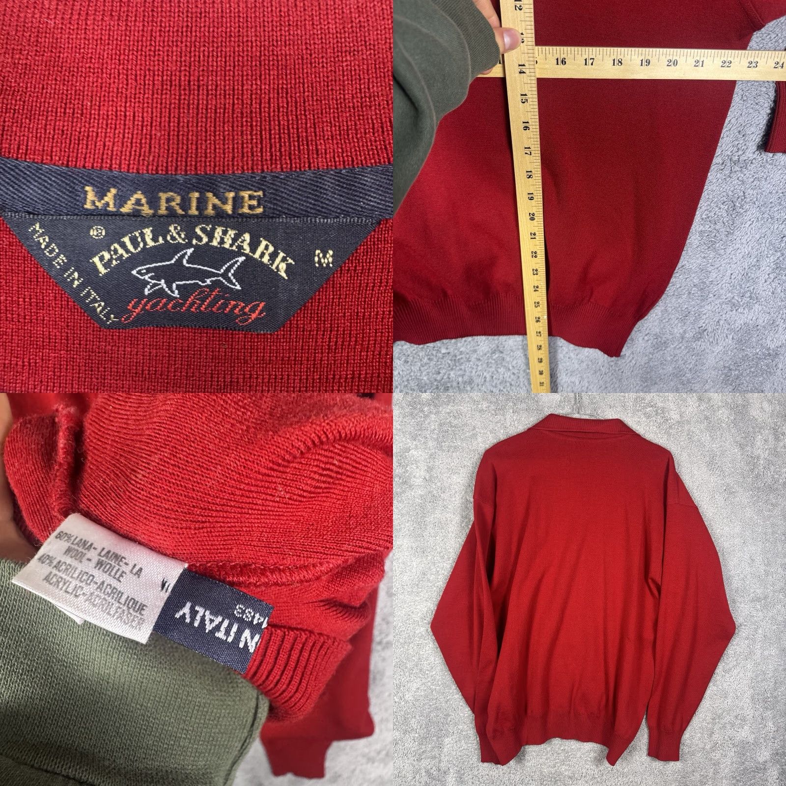 Paul & Shark VINTAGE Paul Shark Yachting Polo Sweater Mens M Italy Made Knit Wool Pullover Jumper Size US M / EU 48-50 / 2 - 8 Thumbnail
