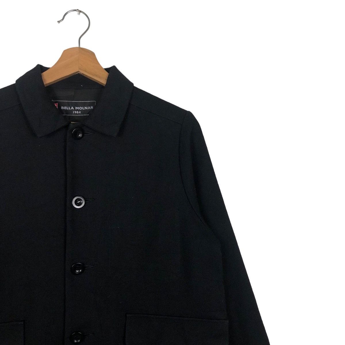 Issey Miyake 🔥Vintage Wool Button Jacket Bella Molnar 1984 Rich Black Size US M / EU 48-50 / 2 - 6 Thumbnail
