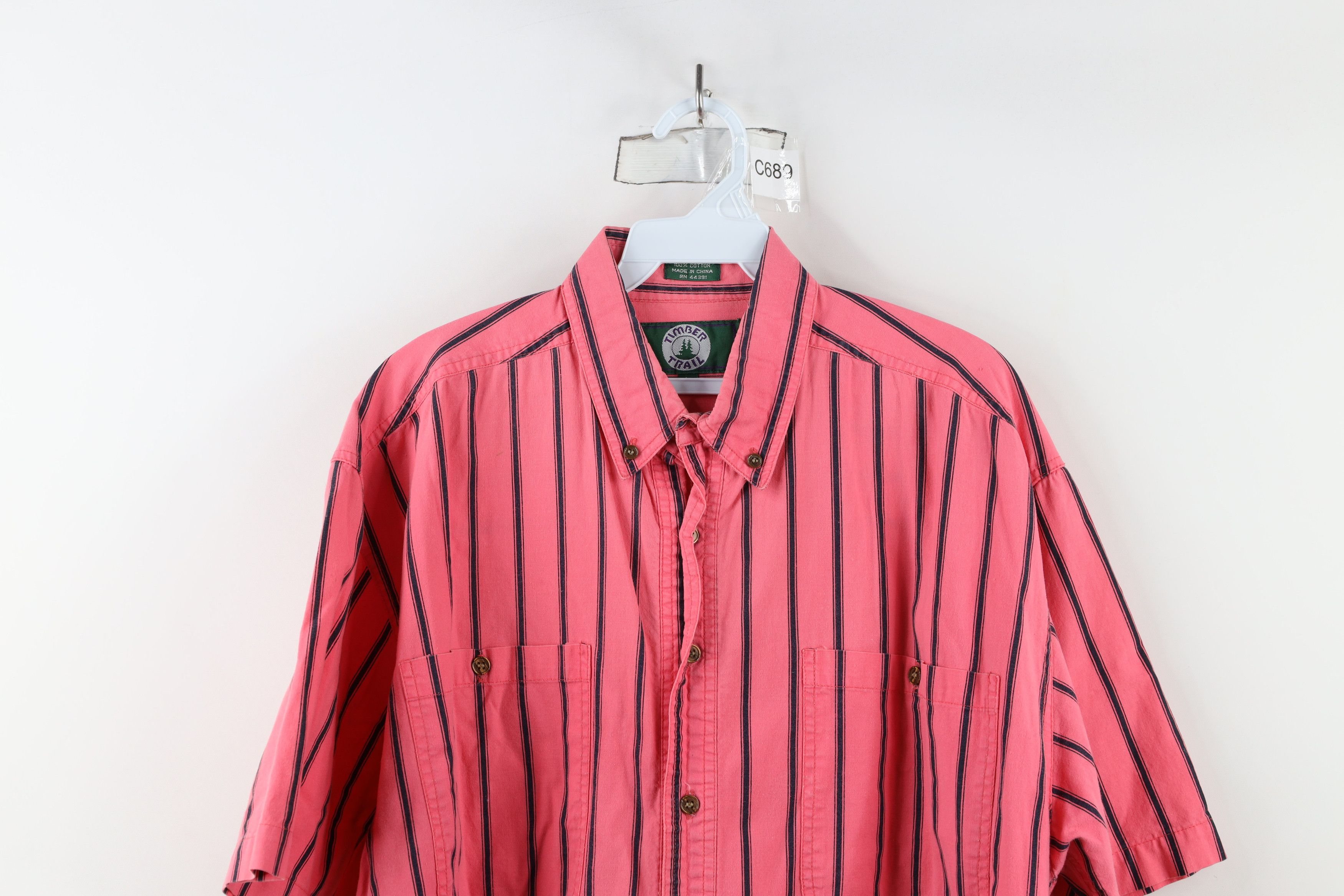 Vintage Vintage 90s Streetwear Striped Big Pocket Button Down Shirt Size US L / EU 52-54 / 3 - 2 Thumbnail